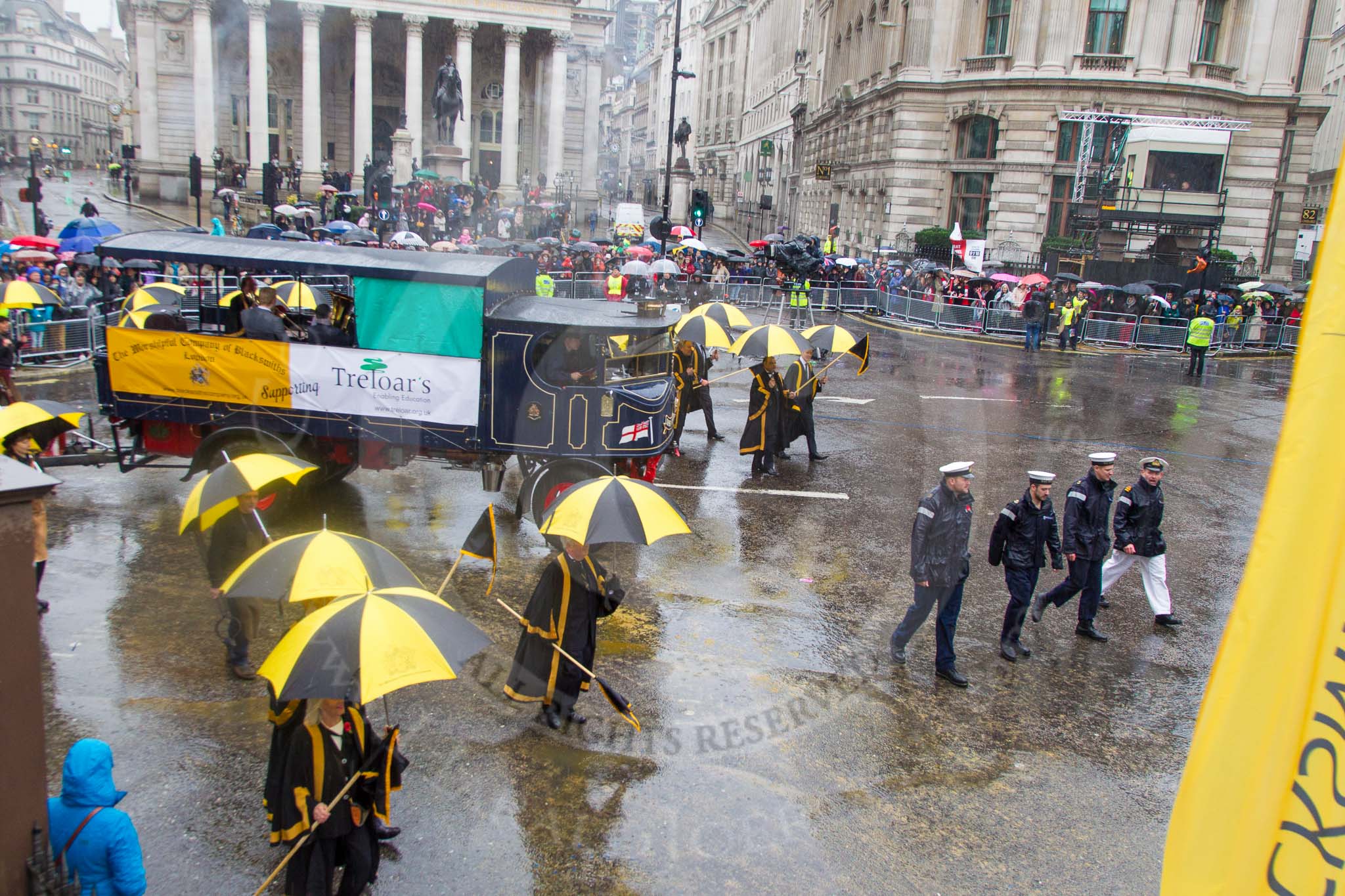 Lord Mayor's Show 2013: 33-Worshipful Company of Blacksmiths-since 1299 Company has supported and promoted the craft of blacksmithings..
Press stand opposite Mansion House, City of London,
London,
Greater London,
United Kingdom,
on 09 November 2013 at 11:17, image #433
