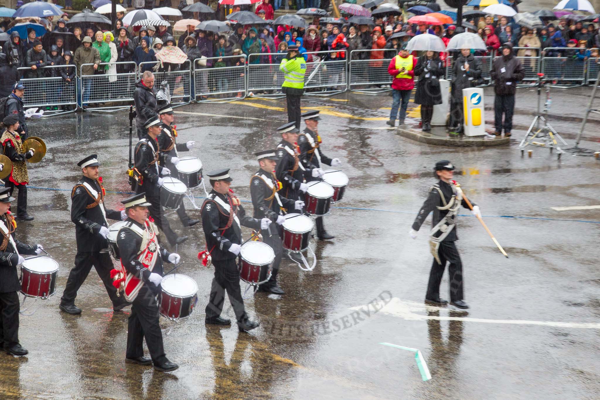 Lord Mayor's Show 2013: 42- Isle of Sheppey St John Ambulance Band-band has been performing since 1946.Its members are aged from 11 to 76 and all are volunteers..
Press stand opposite Mansion House, City of London,
London,
Greater London,
United Kingdom,
on 09 November 2013 at 11:22, image #521