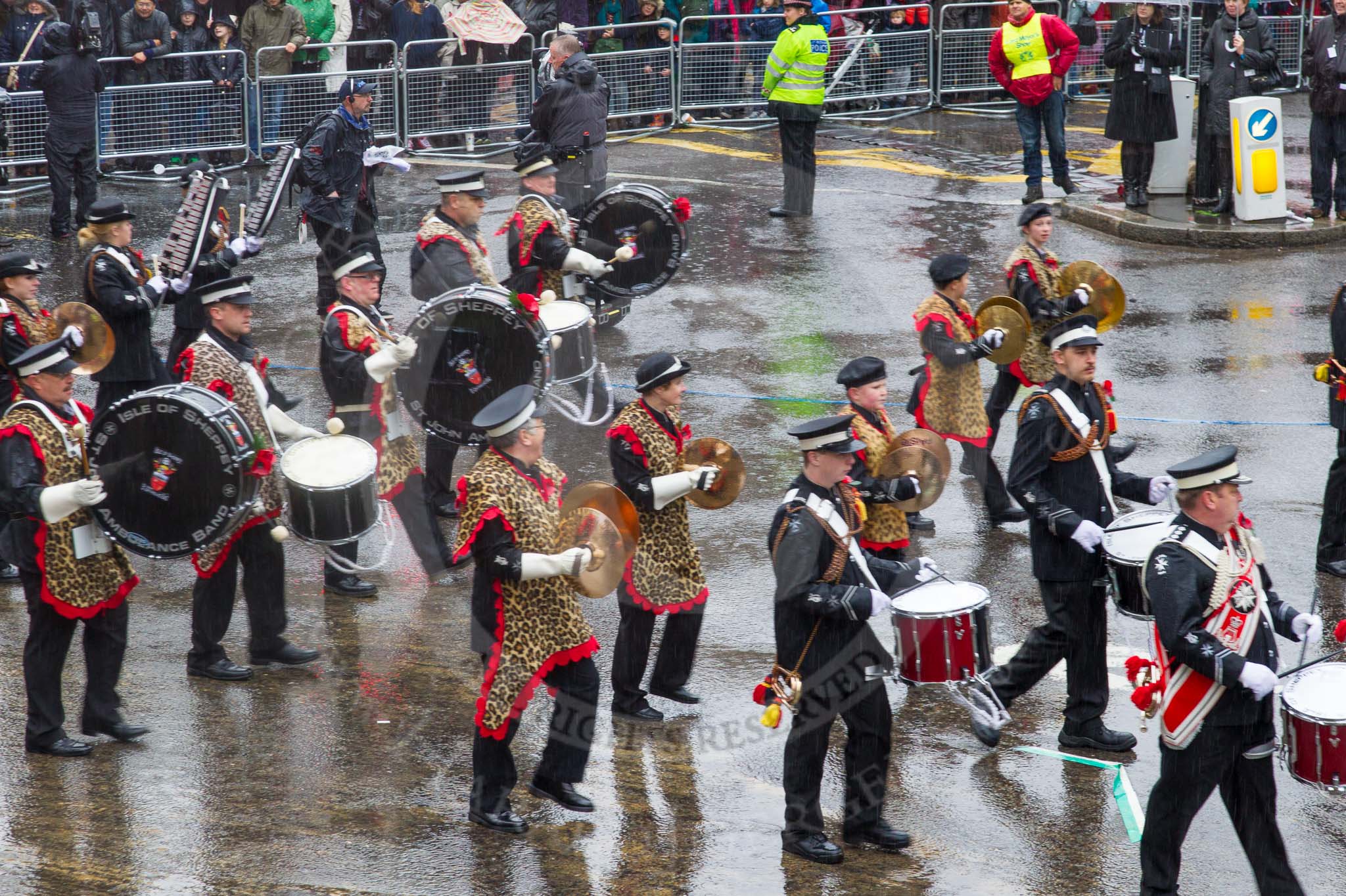 Lord Mayor's Show 2013: 42- Isle of Sheppey St John Ambulance Band-band has been performing since 1946.Its members are aged from 11 to 76 and all are volunteers..
Press stand opposite Mansion House, City of London,
London,
Greater London,
United Kingdom,
on 09 November 2013 at 11:22, image #524