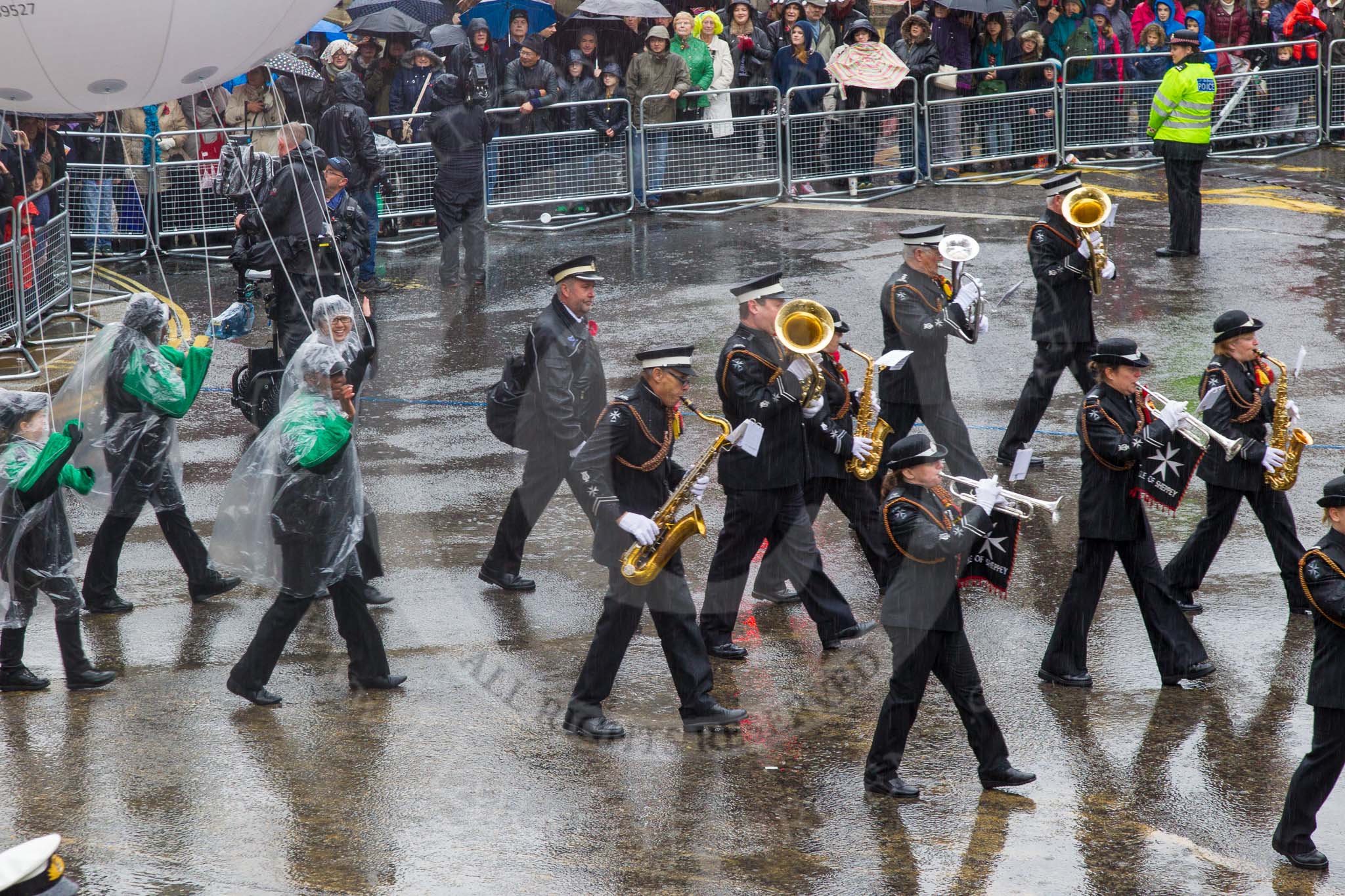 Lord Mayor's Show 2013: 42- Isle of Sheppey St John Ambulance Band-band has been performing since 1946.Its members are aged from 11 to 76 and all are volunteers..
Press stand opposite Mansion House, City of London,
London,
Greater London,
United Kingdom,
on 09 November 2013 at 11:23, image #532