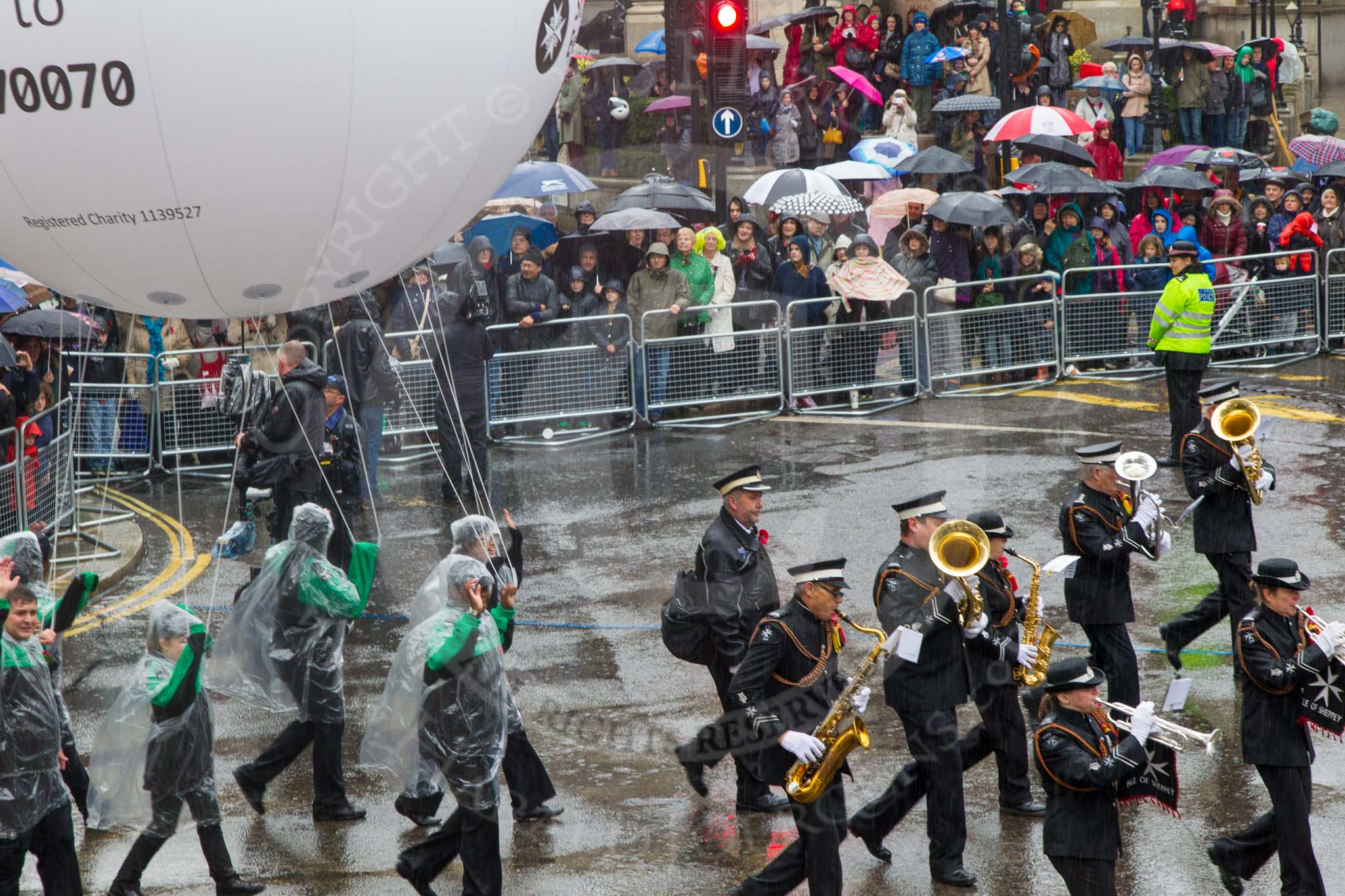 Lord Mayor's Show 2013: 42- Isle of Sheppey St John Ambulance Band-band has been performing since 1946.Its members are aged from 11 to 76 and all are volunteers..
Press stand opposite Mansion House, City of London,
London,
Greater London,
United Kingdom,
on 09 November 2013 at 11:23, image #533