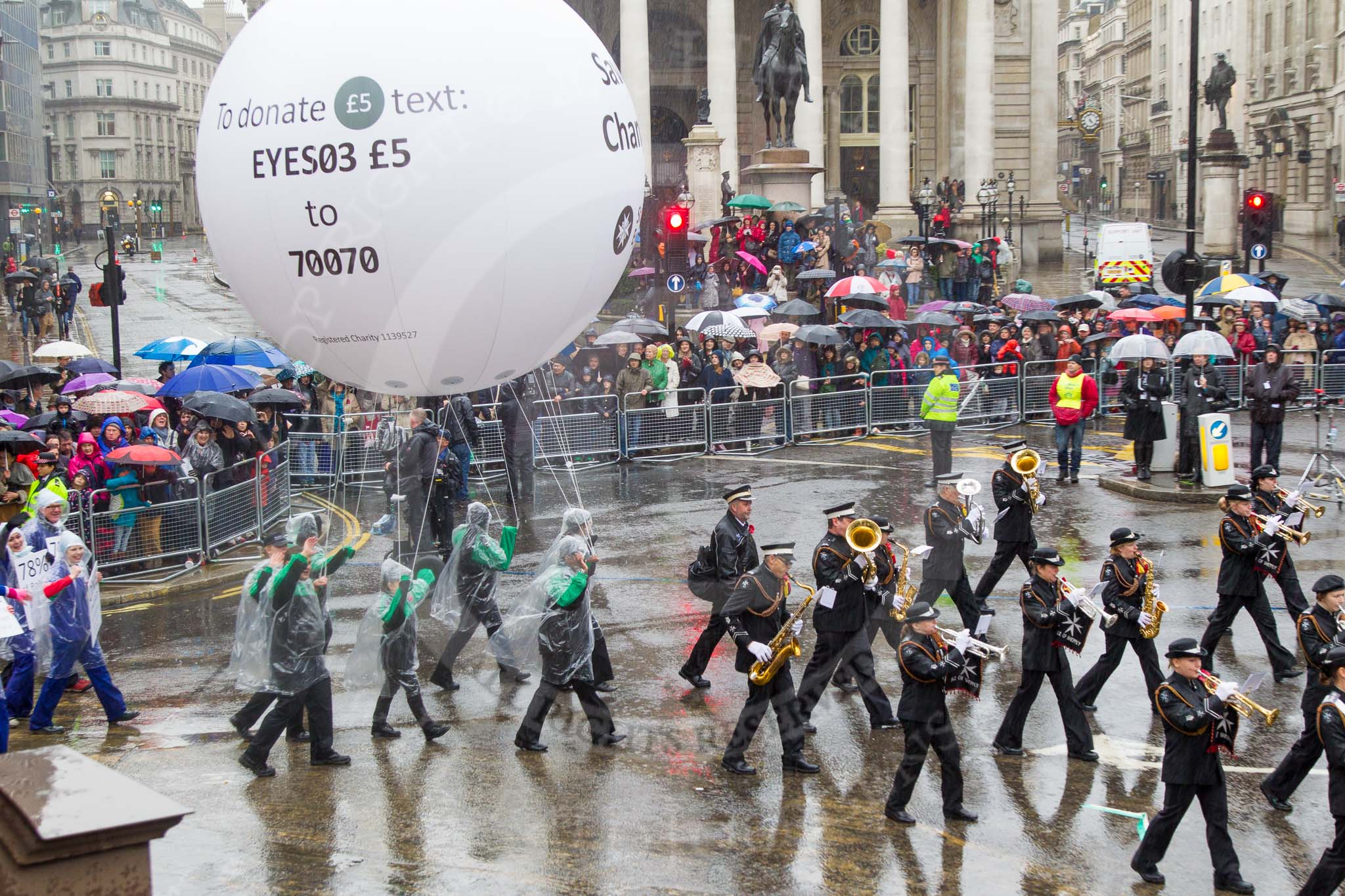 Lord Mayor's Show 2013: 42- Isle of Sheppey St John Ambulance Band-band has been performing since 1946.Its members are aged from 11 to 76 and all are volunteers..
Press stand opposite Mansion House, City of London,
London,
Greater London,
United Kingdom,
on 09 November 2013 at 11:23, image #534