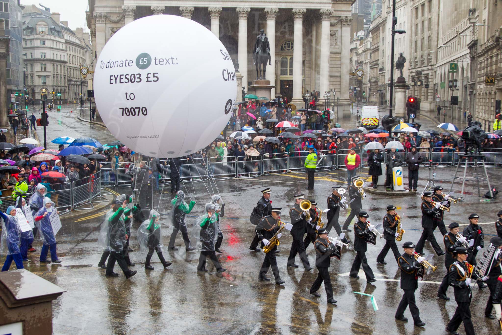 Lord Mayor's Show 2013: 42- Isle of Sheppey St John Ambulance Band-band has been performing since 1946.Its members are aged from 11 to 76 and all are volunteers..
Press stand opposite Mansion House, City of London,
London,
Greater London,
United Kingdom,
on 09 November 2013 at 11:23, image #535