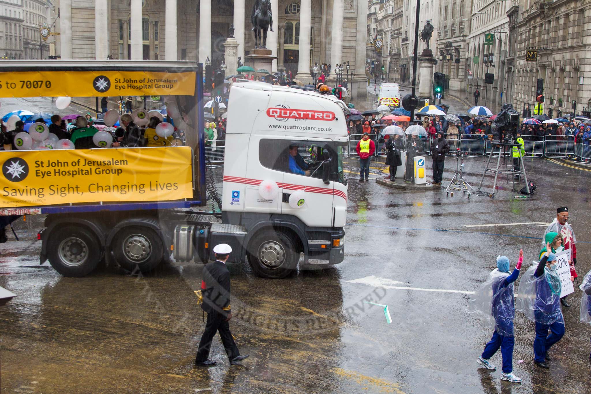 Lord Mayor's Show 2013: 43-St John Ambulance and St.John of Jerusalem Eye Hospital Group- who run hospital and clinics in Jerusalem, Hebron, the West Bank and Gaza..
Press stand opposite Mansion House, City of London,
London,
Greater London,
United Kingdom,
on 09 November 2013 at 11:23, image #539