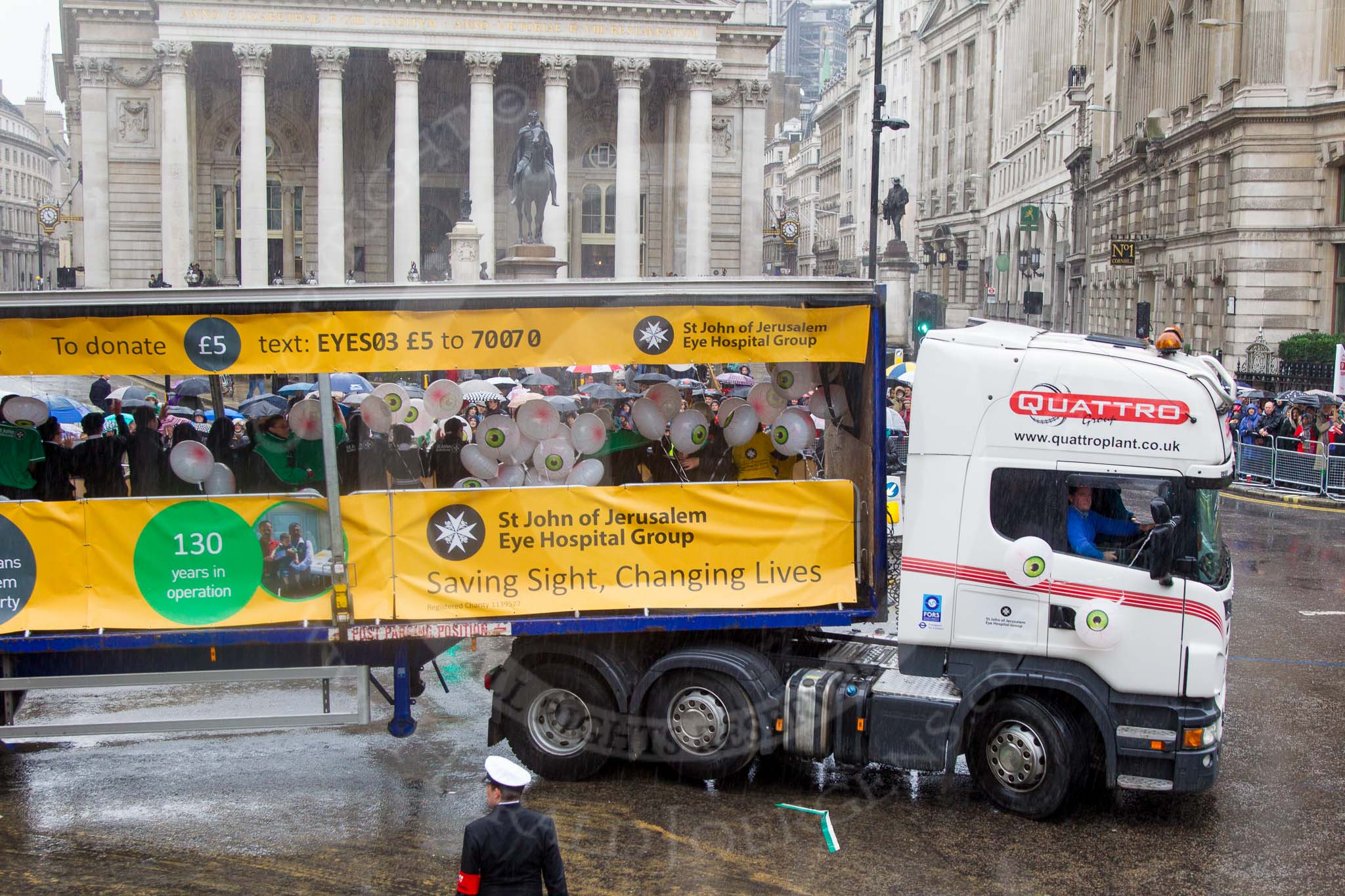 Lord Mayor's Show 2013: 43-St John Ambulance and St.John of Jerusalem Eye Hospital Group- who run hospital and clinics in Jerusalem, Hebron, the West Bank and Gaza..
Press stand opposite Mansion House, City of London,
London,
Greater London,
United Kingdom,
on 09 November 2013 at 11:23, image #540