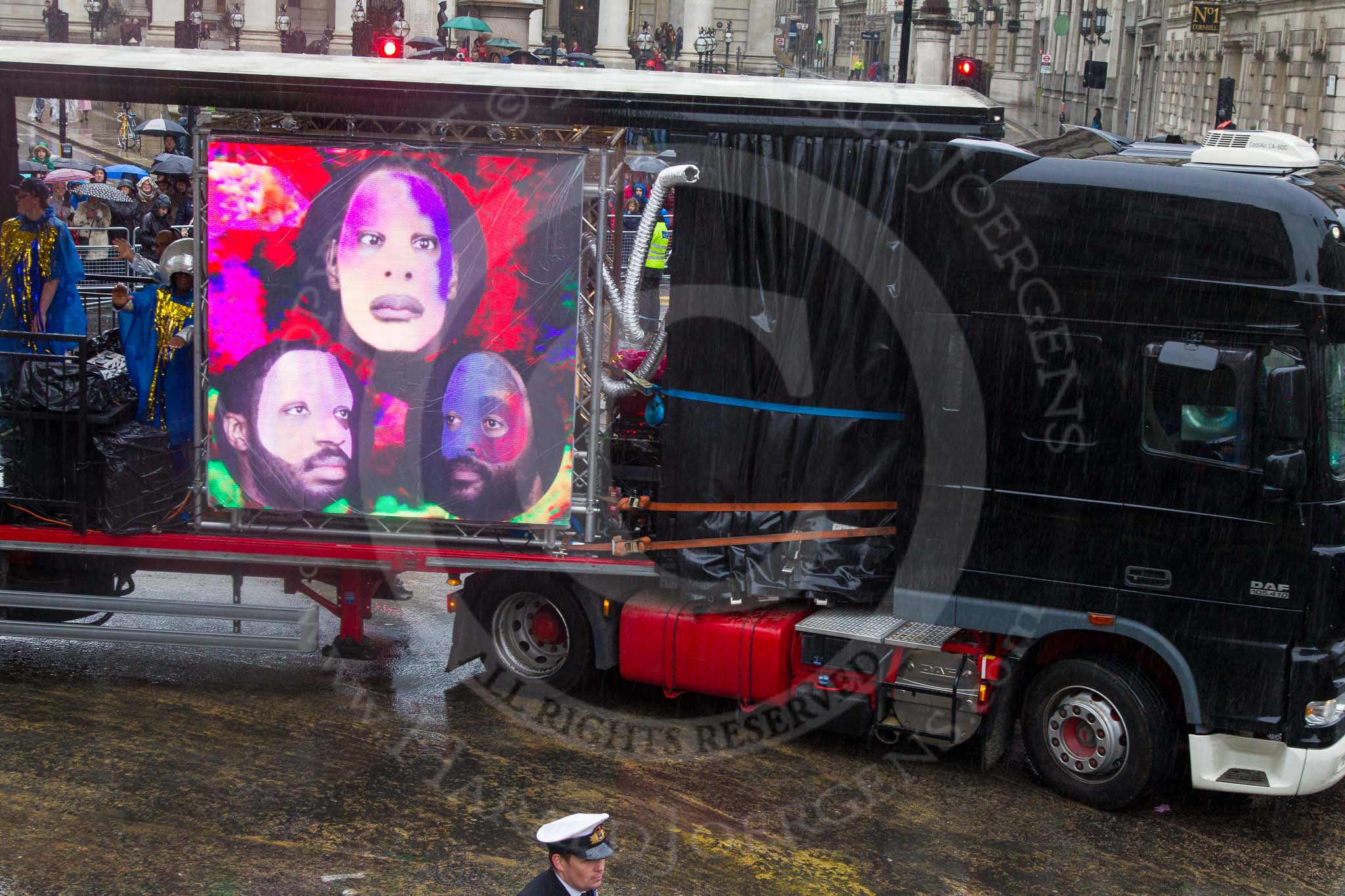 Lord Mayor's Show 2013: 44-City Bridge Trust Working with the Heart N Soul- Fish Police is performing their own brand of electronic future pop muisc while Heart N Soul DJs provide the beats..
Press stand opposite Mansion House, City of London,
London,
Greater London,
United Kingdom,
on 09 November 2013 at 11:24, image #560