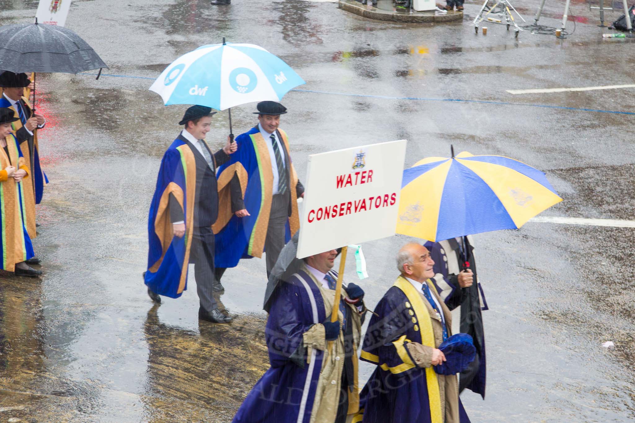 Lord Mayor's Show 2013: 46-Modern Livery Companies-Water Conservators..
Press stand opposite Mansion House, City of London,
London,
Greater London,
United Kingdom,
on 09 November 2013 at 11:25, image #597