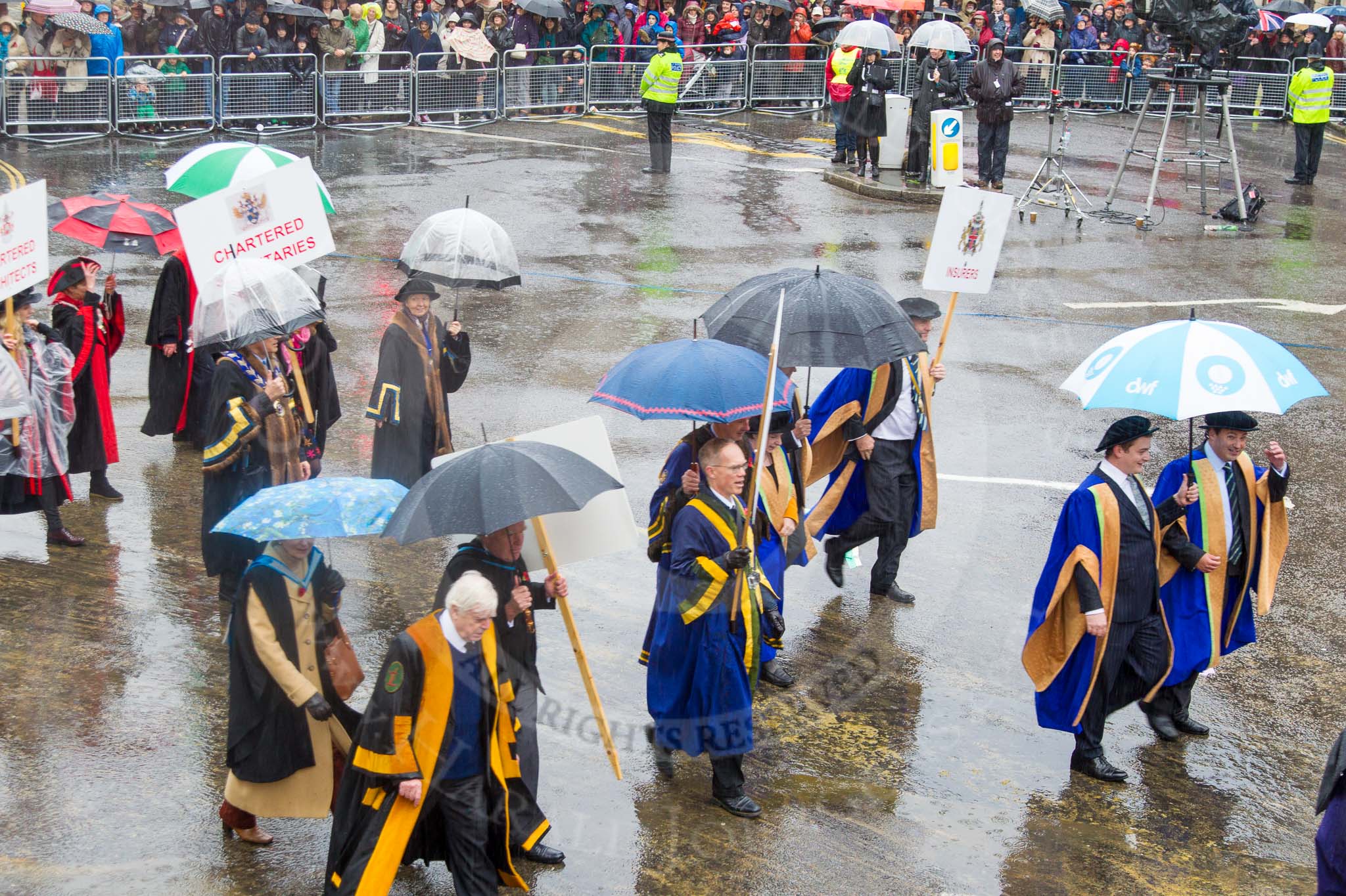 Lord Mayor's Show 2013: 46-Modern Livery Companies-Insurers..
Press stand opposite Mansion House, City of London,
London,
Greater London,
United Kingdom,
on 09 November 2013 at 11:25, image #600