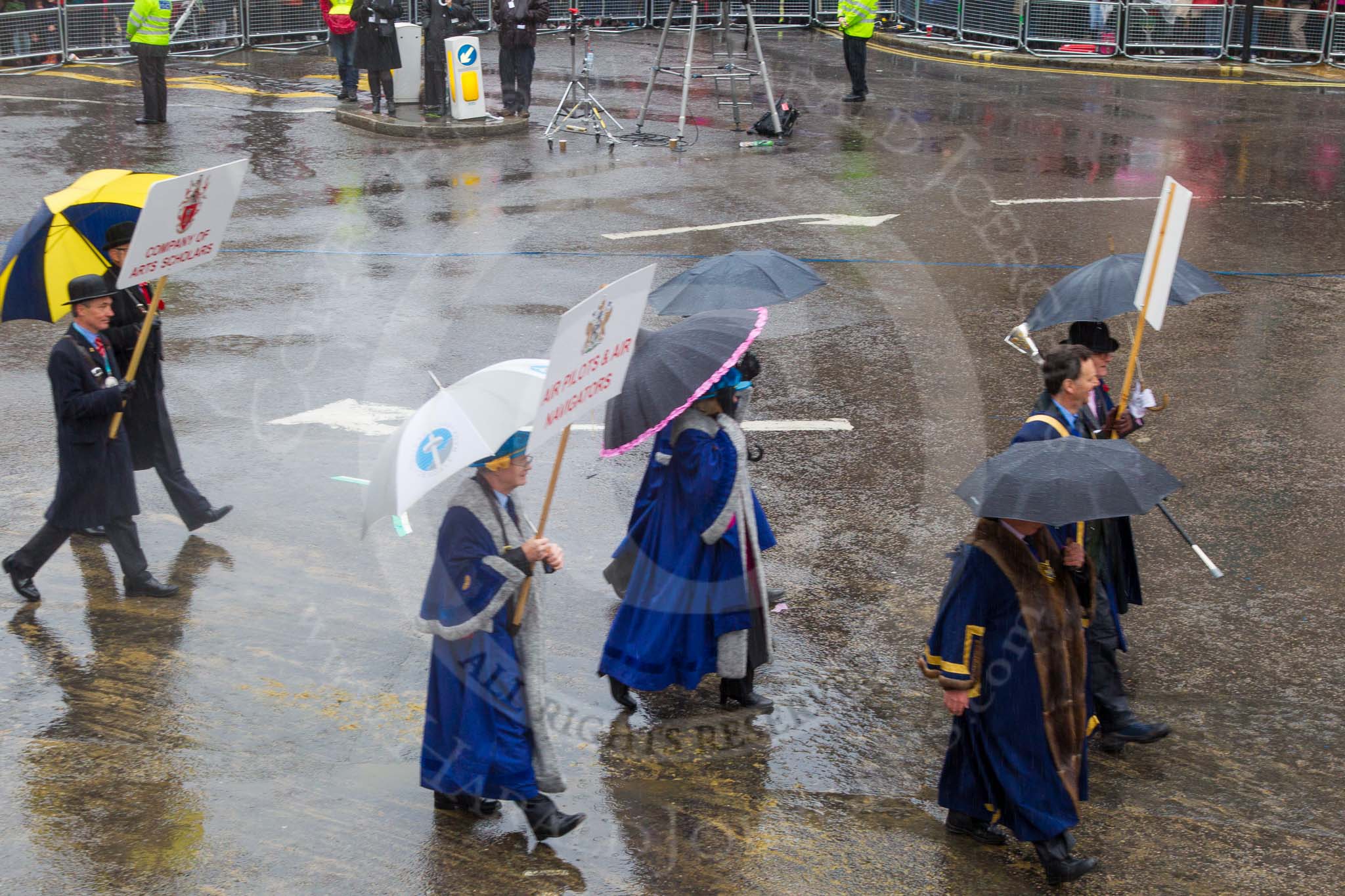 Lord Mayor's Show 2013: 46-Modern Livery Companies-,Security Professionals, Art Scholars, Air Pilots..
Press stand opposite Mansion House, City of London,
London,
Greater London,
United Kingdom,
on 09 November 2013 at 11:25, image #608