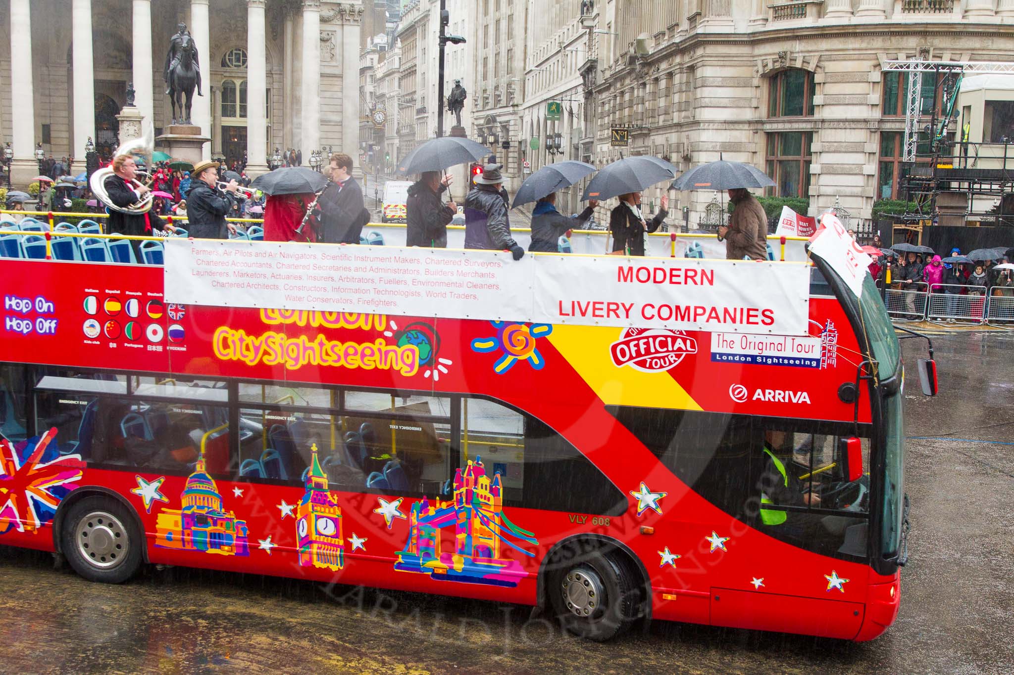 Lord Mayor's Show 2013: 46-Modern Livery Companies..
Press stand opposite Mansion House, City of London,
London,
Greater London,
United Kingdom,
on 09 November 2013 at 11:26, image #609