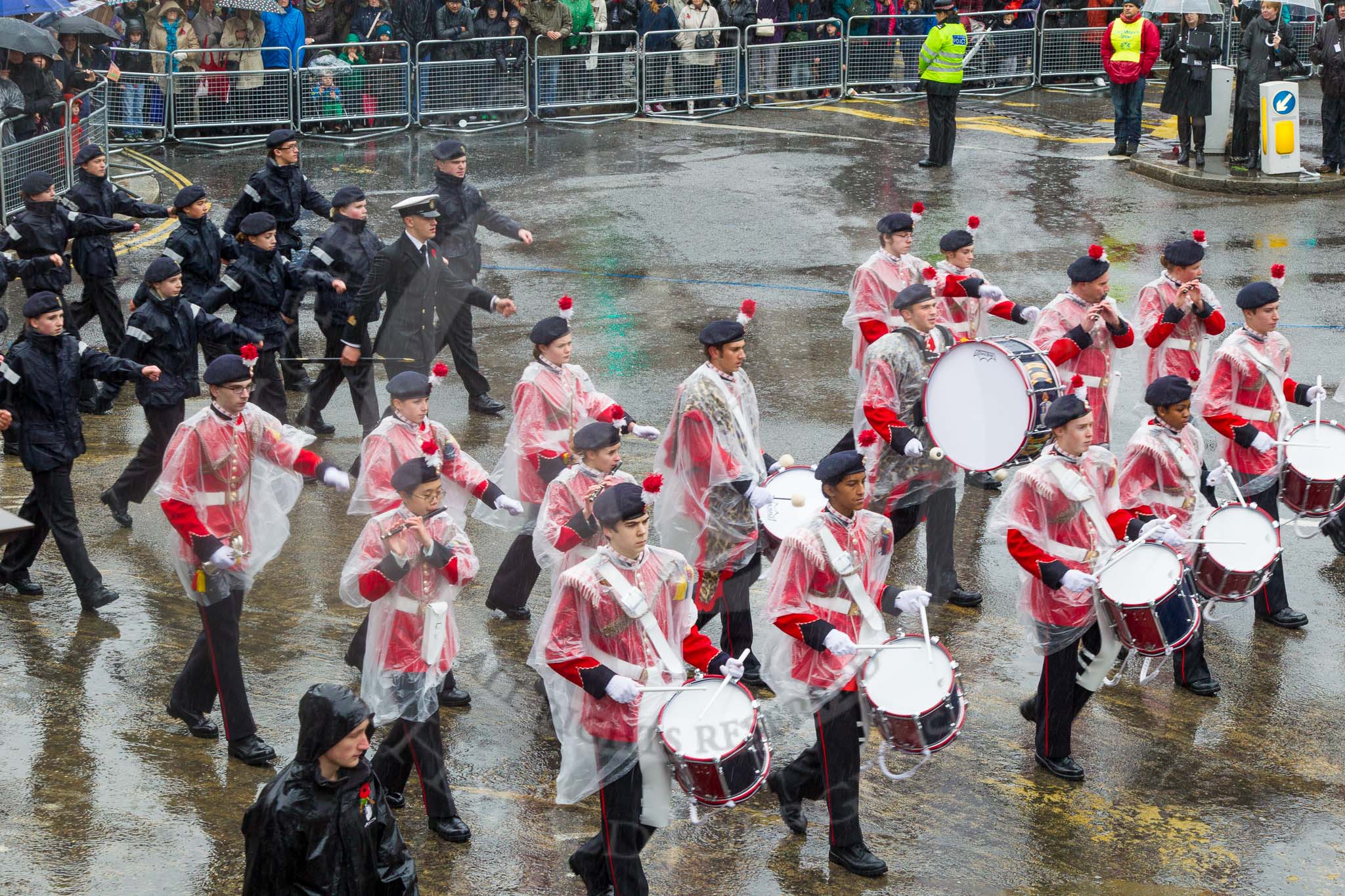 Lord Mayor's Show 2013: 48-St.Dunstan's CCF Band-St Dunstan's College Combined Cadets Force is 100 years old..
Press stand opposite Mansion House, City of London,
London,
Greater London,
United Kingdom,
on 09 November 2013 at 11:27, image #639