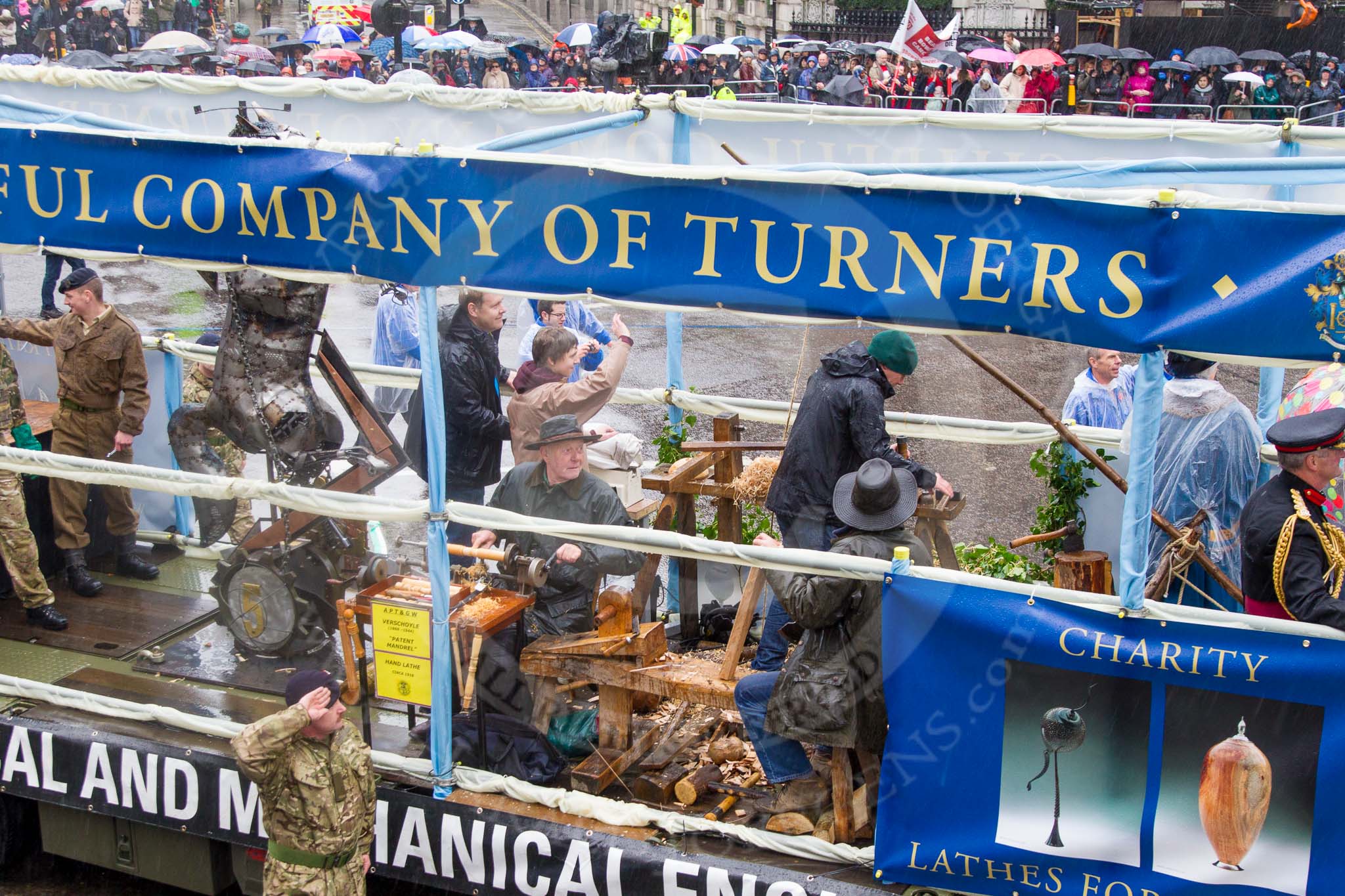 Lord Mayor's Show 2013: 51-Workshipful Company of Turners- recived Royal Charter in 1604. Its prime objective is to promote the craft of turning..
Press stand opposite Mansion House, City of London,
London,
Greater London,
United Kingdom,
on 09 November 2013 at 11:29, image #675