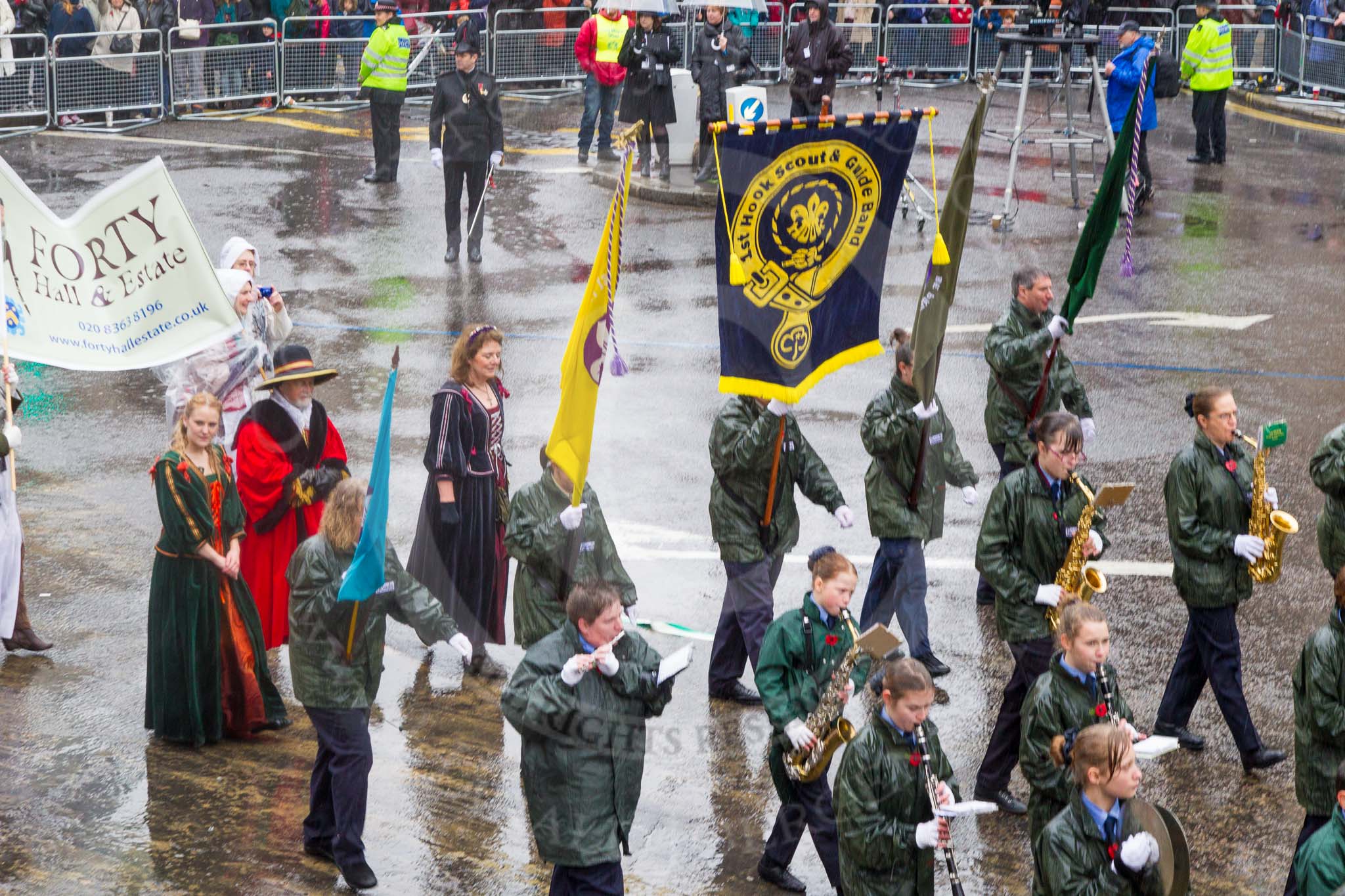 Lord Mayor's Show 2013: 55-1 st Hook Scout & Guide Band- is celebrating their 75th anniversary..
Press stand opposite Mansion House, City of London,
London,
Greater London,
United Kingdom,
on 09 November 2013 at 11:30, image #706