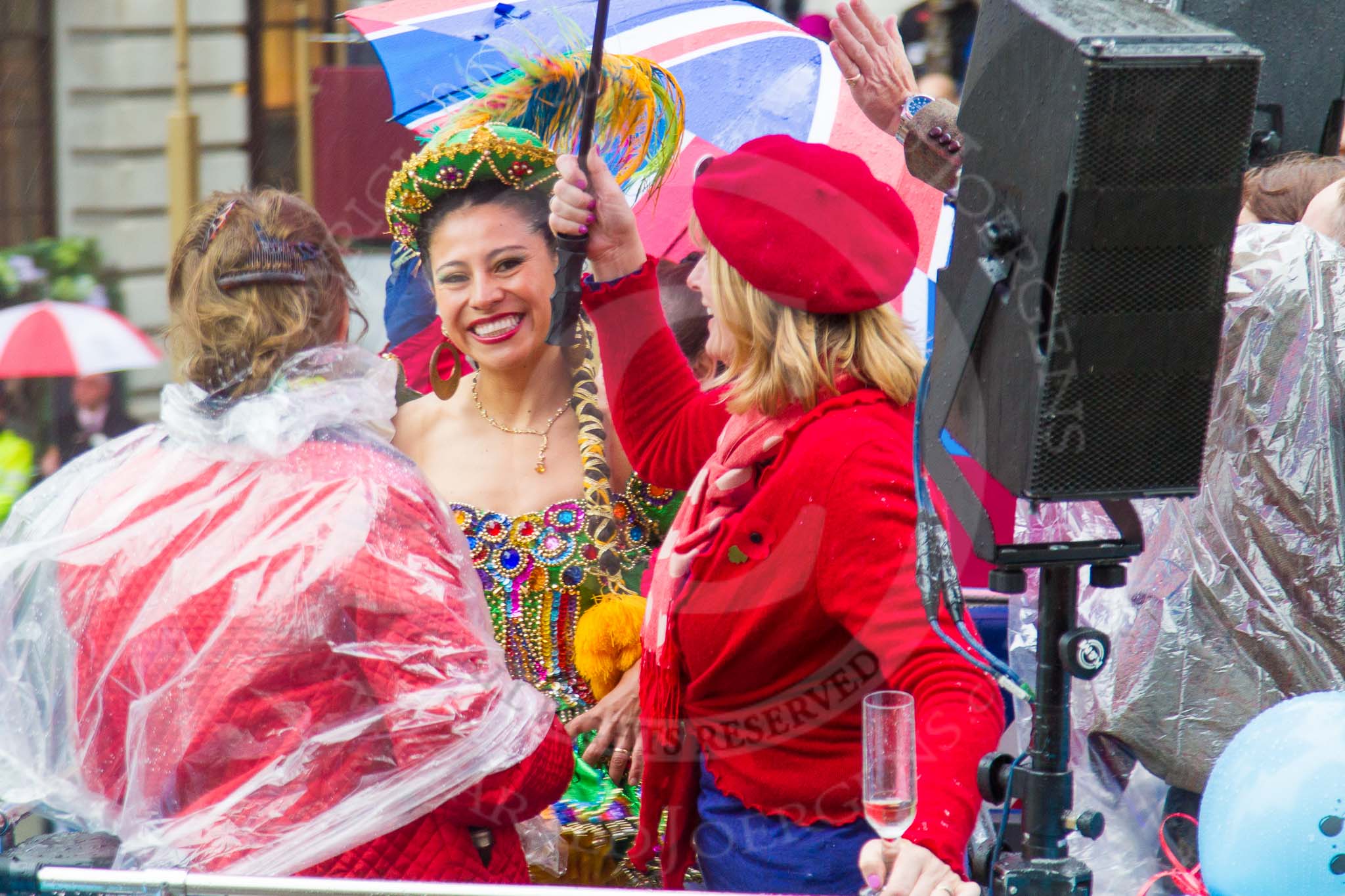 Lord Mayor's Show 2013: 58-CCA ART BUS-is mobile work of art and art gallery designed by Sir Peter Blake..
Press stand opposite Mansion House, City of London,
London,
Greater London,
United Kingdom,
on 09 November 2013 at 11:31, image #740