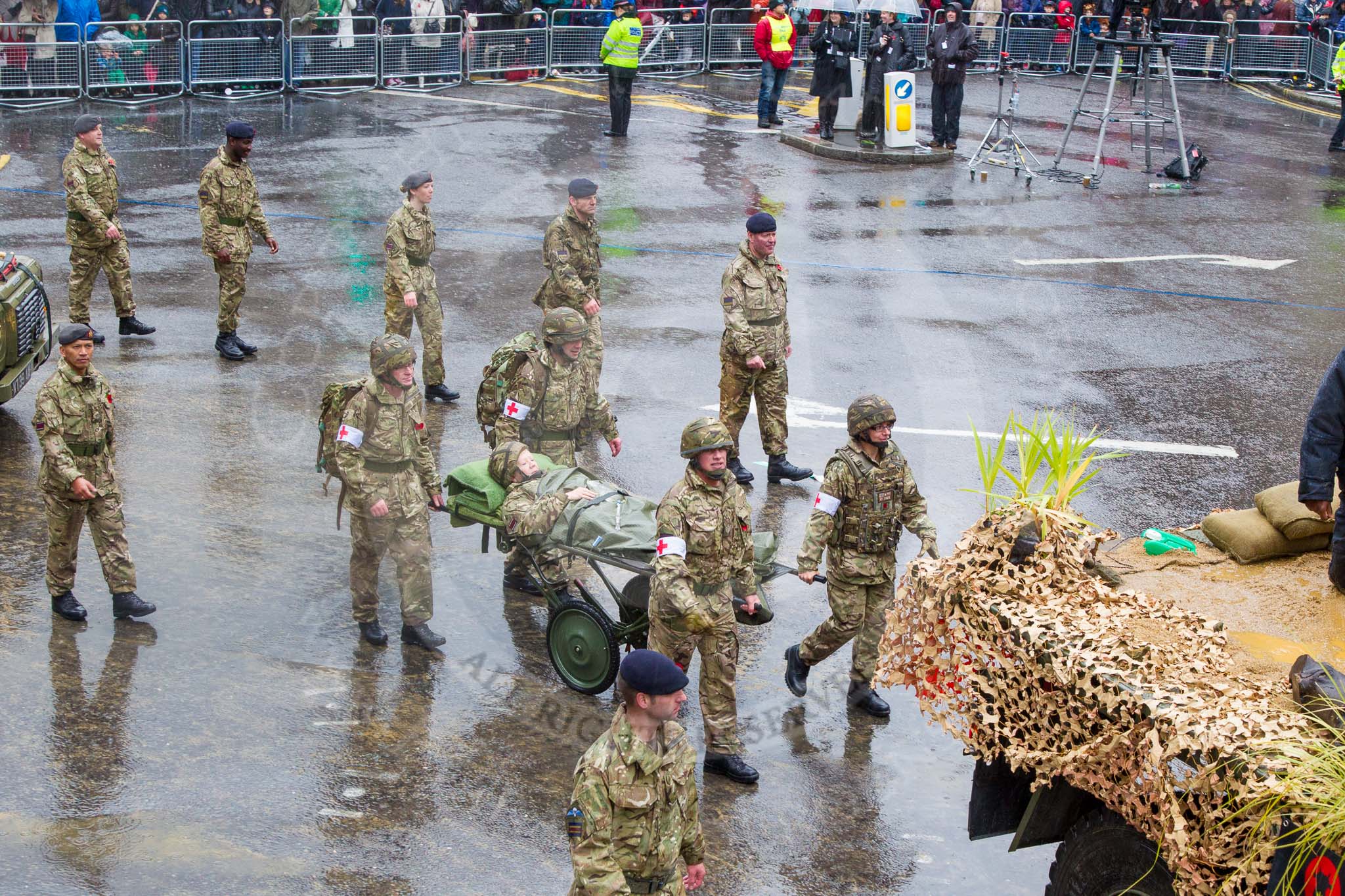 Lord Mayor's Show 2013: 63-256 Field Hospital, Royal Army Medical Corps-continue to provade medical, allied health and military support to current operations..
Press stand opposite Mansion House, City of London,
London,
Greater London,
United Kingdom,
on 09 November 2013 at 11:34, image #799
