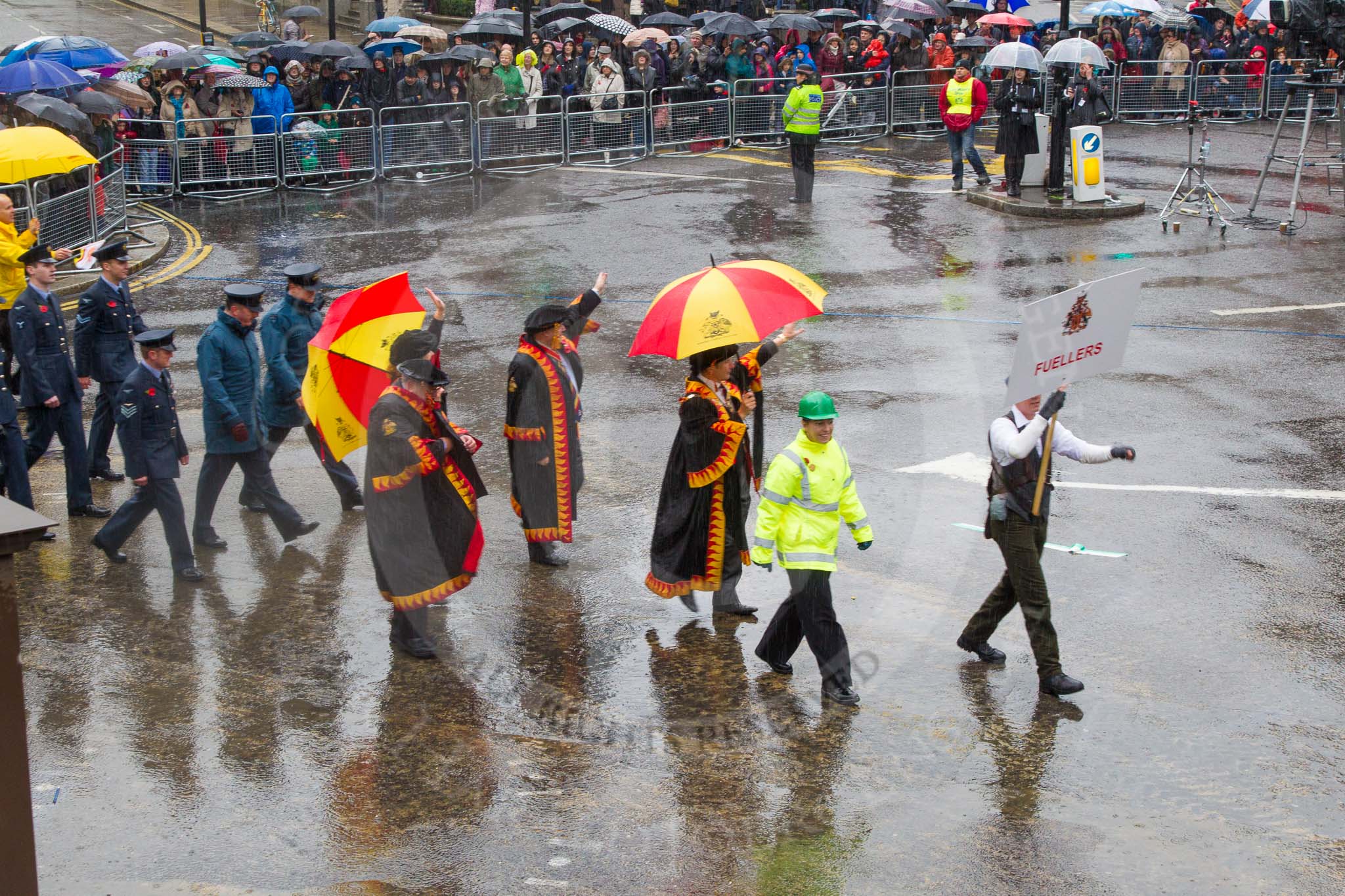 Lord Mayor's Show 2013: 67-Worshipful Company of Fuellers- are the City's energy-industry Livery Company. Today's float represents coal and paraffin..
Press stand opposite Mansion House, City of London,
London,
Greater London,
United Kingdom,
on 09 November 2013 at 11:36, image #809