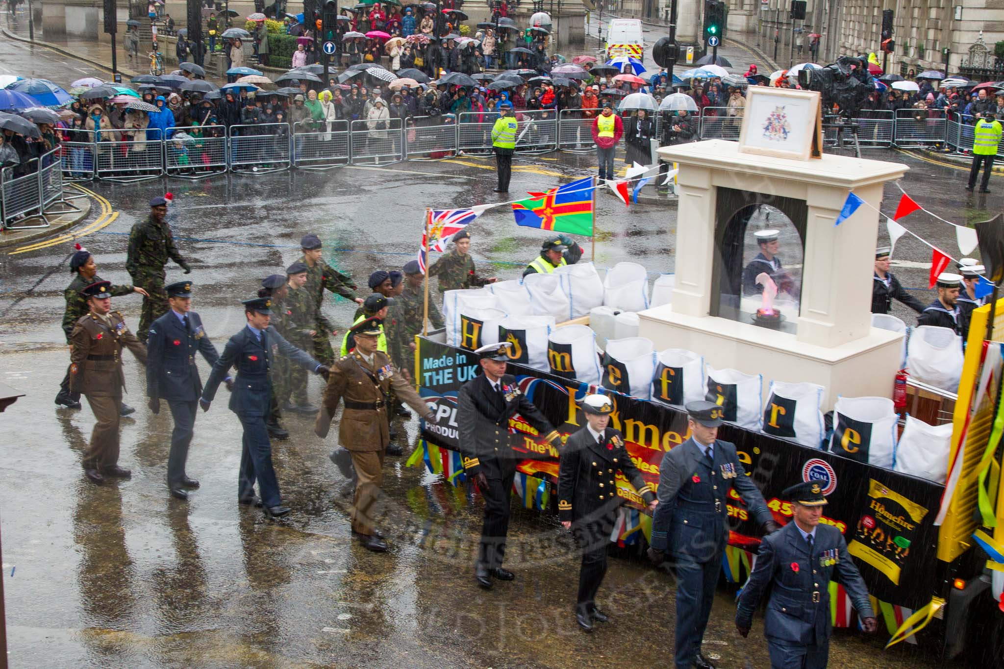 Lord Mayor's Show 2013: 67-Worshipful Company of Fuellers- are the City's energy-industry Livery Company. Today's float represents coal and paraffin..
Press stand opposite Mansion House, City of London,
London,
Greater London,
United Kingdom,
on 09 November 2013 at 11:36, image #819