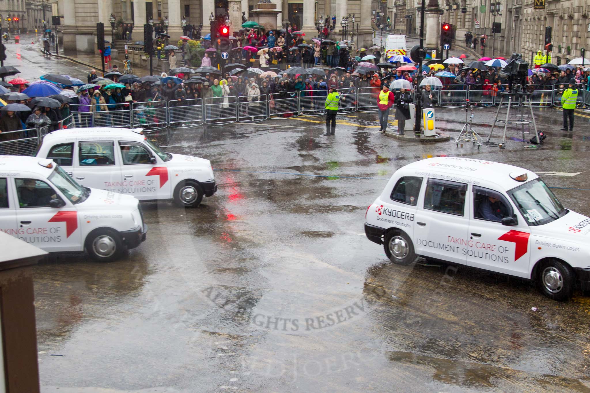 Lord Mayor's Show 2013: 80-Kyocera Document Solutions-celebrating 25 years of success in UK. Proud pioneers of sustainable, low-cost office printing, helps organisations across the public, private to save money , cut cost and reduce their footprint..
Press stand opposite Mansion House, City of London,
London,
Greater London,
United Kingdom,
on 09 November 2013 at 11:42, image #930