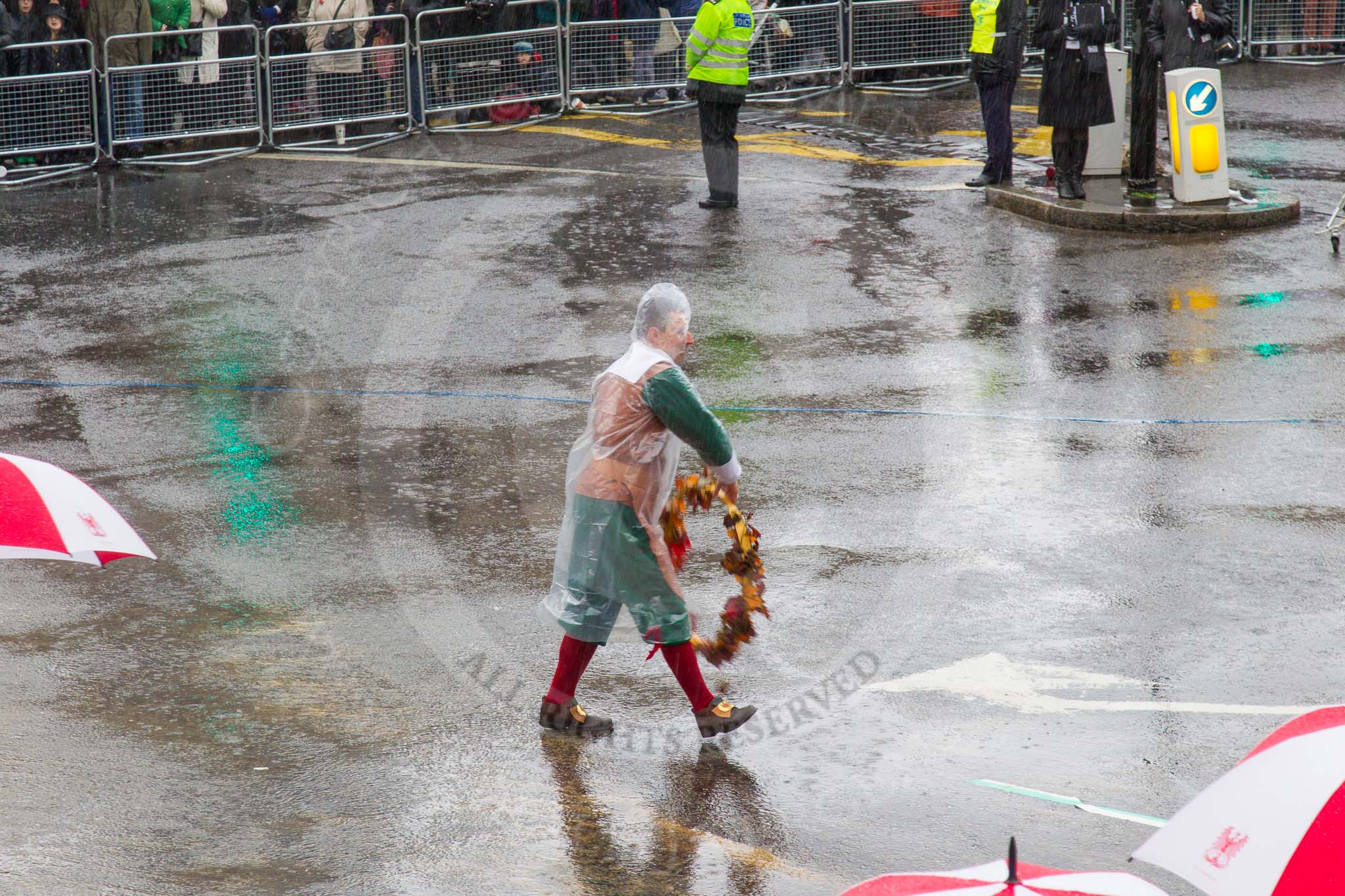 Lord Mayor's Show 2013: 82-Worshipful Company Of Joiners & Ceilers with Zunft Zur Zimmerleuten- the Joiners and Ceilers celebrates its long association with the Swiss Guild of the Zimmerleuten with a troop of horseman and latge contingnet of members in traditional costumes..
Press stand opposite Mansion House, City of London,
London,
Greater London,
United Kingdom,
on 09 November 2013 at 11:45, image #987