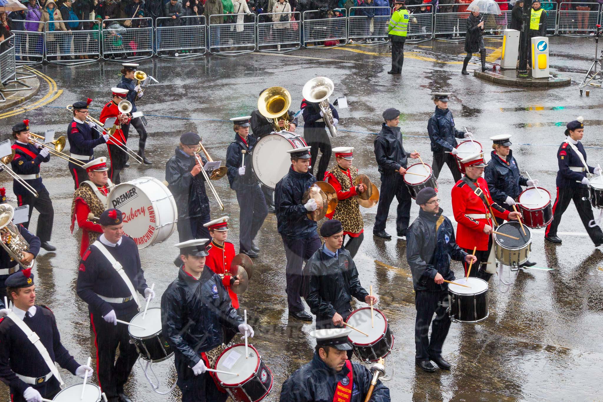 Lord Mayor's Show 2013: 87-National Youth Marching Band-looks to promote the good work of traditional youth marching bands across England..
Press stand opposite Mansion House, City of London,
London,
Greater London,
United Kingdom,
on 09 November 2013 at 11:48, image #1056