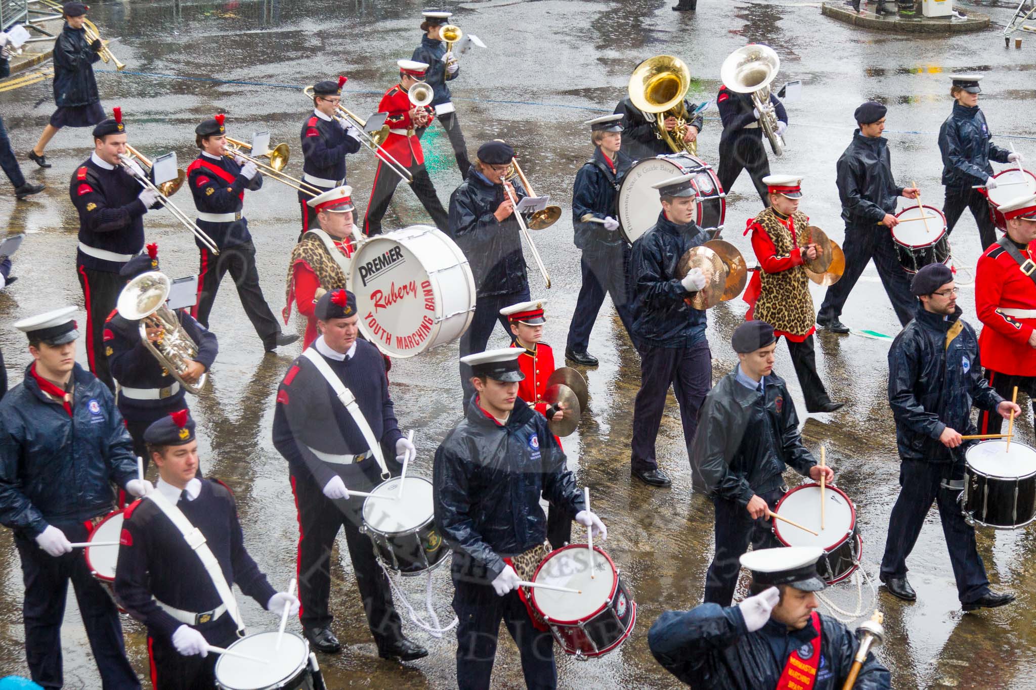 Lord Mayor's Show 2013: 87-National Youth Marching Band-looks to promote the good work of traditional youth marching bands across England..
Press stand opposite Mansion House, City of London,
London,
Greater London,
United Kingdom,
on 09 November 2013 at 11:48, image #1057