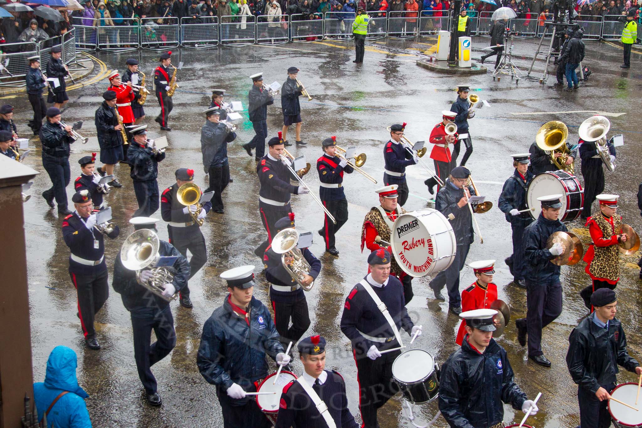 Lord Mayor's Show 2013: 87-National Youth Marching Band-looks to promote the good work of traditional youth marching bands across England..
Press stand opposite Mansion House, City of London,
London,
Greater London,
United Kingdom,
on 09 November 2013 at 11:48, image #1059