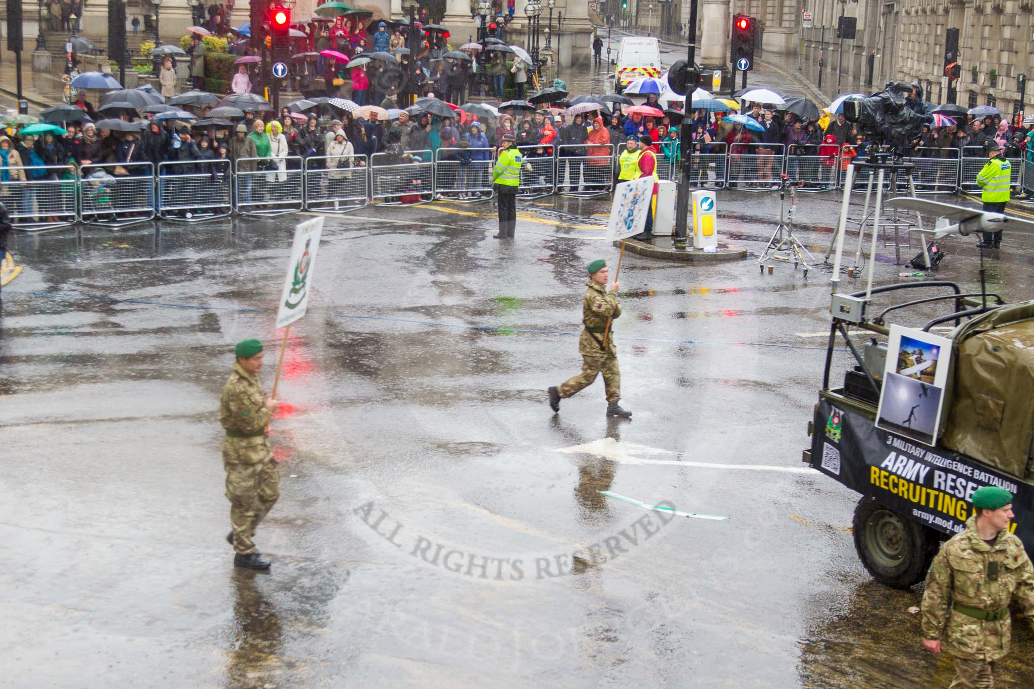 Lord Mayor's Show 2013: 91-3rd Battalion The Intelligence Corps-London's Army Reserve Intelligence Battalion, based in Hackney and Hampstead..
Press stand opposite Mansion House, City of London,
London,
Greater London,
United Kingdom,
on 09 November 2013 at 11:50, image #1112