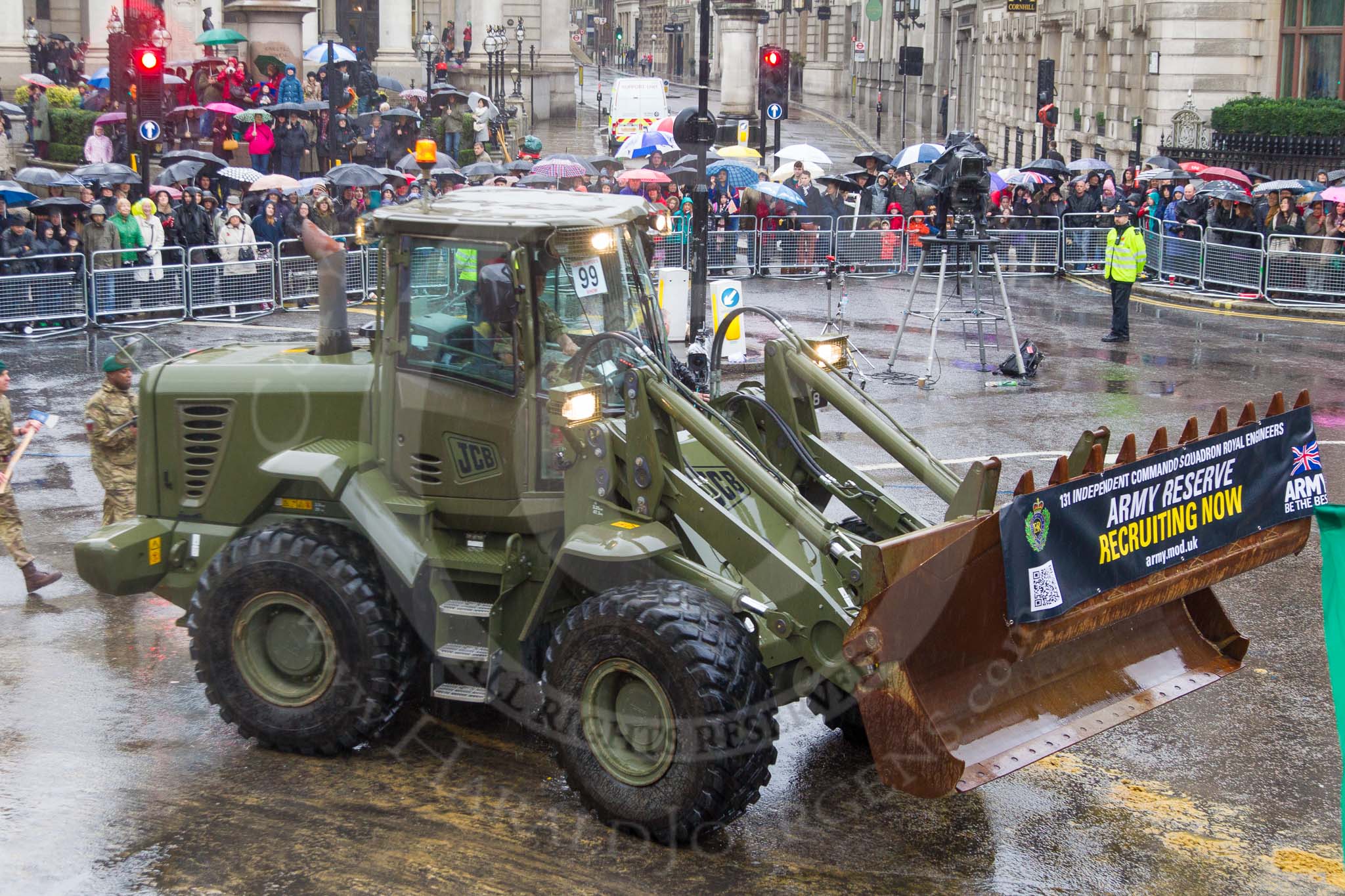 Lord Mayor's Show 2013: 99-131 Independent Commando Squadron Royal Engineers- theirs motto 'Ubigue' means 'everywhere' , and it is one of the most widely travelled of all Army Reserve units..
Press stand opposite Mansion House, City of London,
London,
Greater London,
United Kingdom,
on 09 November 2013 at 11:53, image #1188