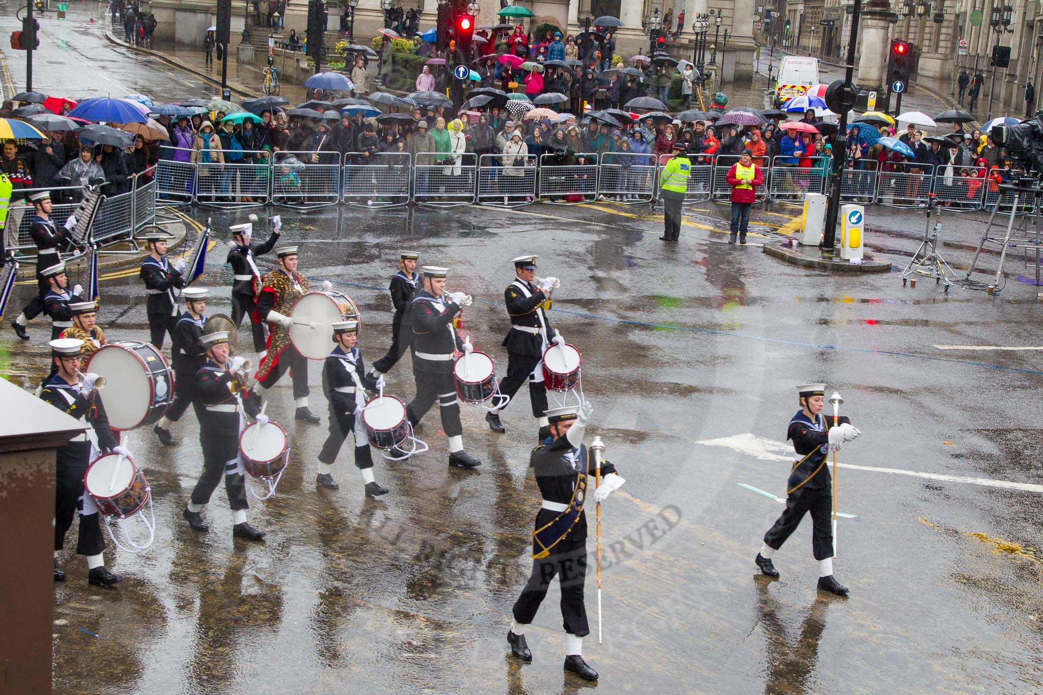 Lord Mayor's Show 2013: 101-London Area Sea Cadet Band-more than 100 Sea Cadets from 16 units across London are taking part in the parade this year..
Press stand opposite Mansion House, City of London,
London,
Greater London,
United Kingdom,
on 09 November 2013 at 11:53, image #1191