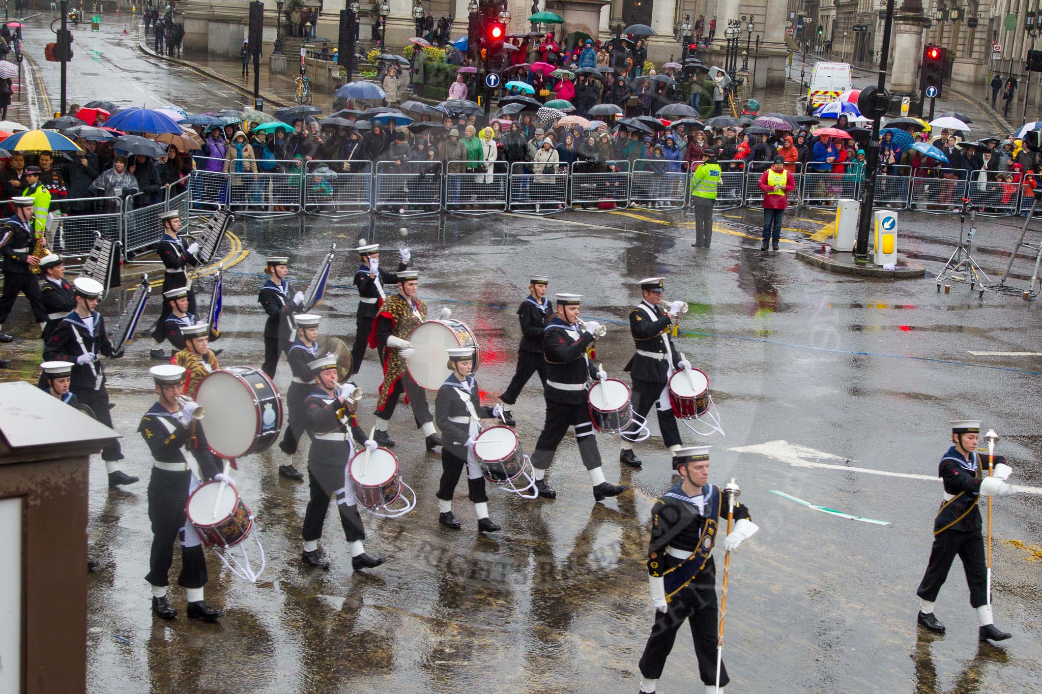 Lord Mayor's Show 2013: 101-London Area Sea Cadet Band-more than 100 Sea Cadets from 16 units across London are taking part in the parade this year..
Press stand opposite Mansion House, City of London,
London,
Greater London,
United Kingdom,
on 09 November 2013 at 11:53, image #1192