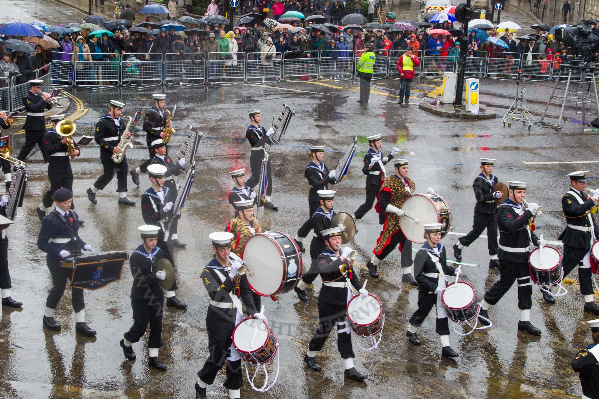 Lord Mayor's Show 2013: 101-London Area Sea Cadet Band-more than 100 Sea Cadets from 16 units across London are taking part in the parade this year..
Press stand opposite Mansion House, City of London,
London,
Greater London,
United Kingdom,
on 09 November 2013 at 11:53, image #1194