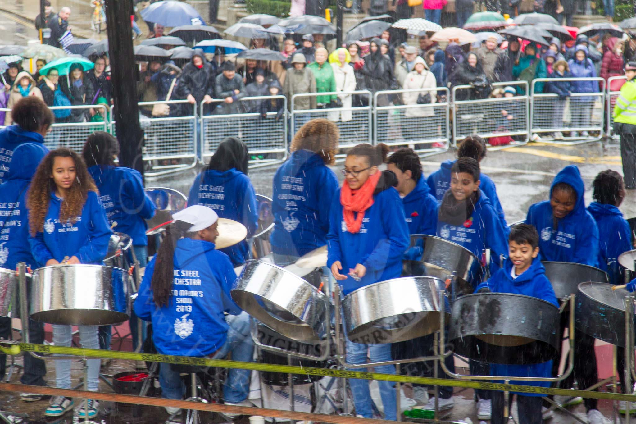 Lord Mayor's Show 2013: 105-Sir John Cass's Foundation and its Schools- is a leading independent educational charity..
Press stand opposite Mansion House, City of London,
London,
Greater London,
United Kingdom,
on 09 November 2013 at 11:55, image #1229