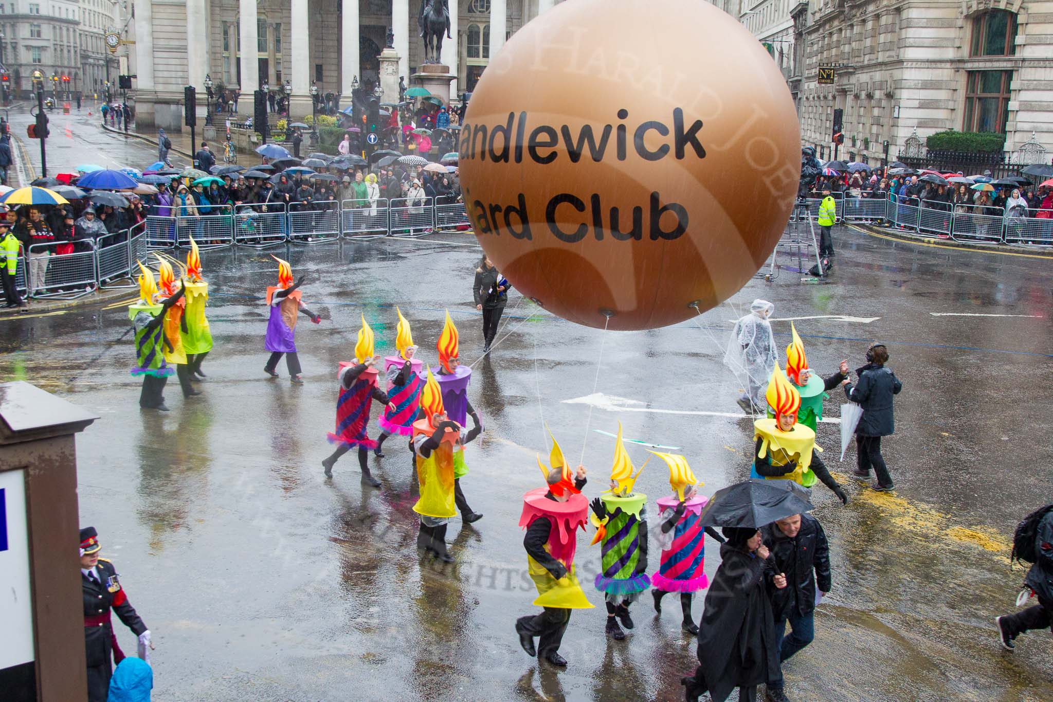 Lord Mayor's Show 2013: 106- Candlewick Ward- it is the oldest active Ward Club and today has a membership of 2150..
Press stand opposite Mansion House, City of London,
London,
Greater London,
United Kingdom,
on 09 November 2013 at 11:56, image #1236