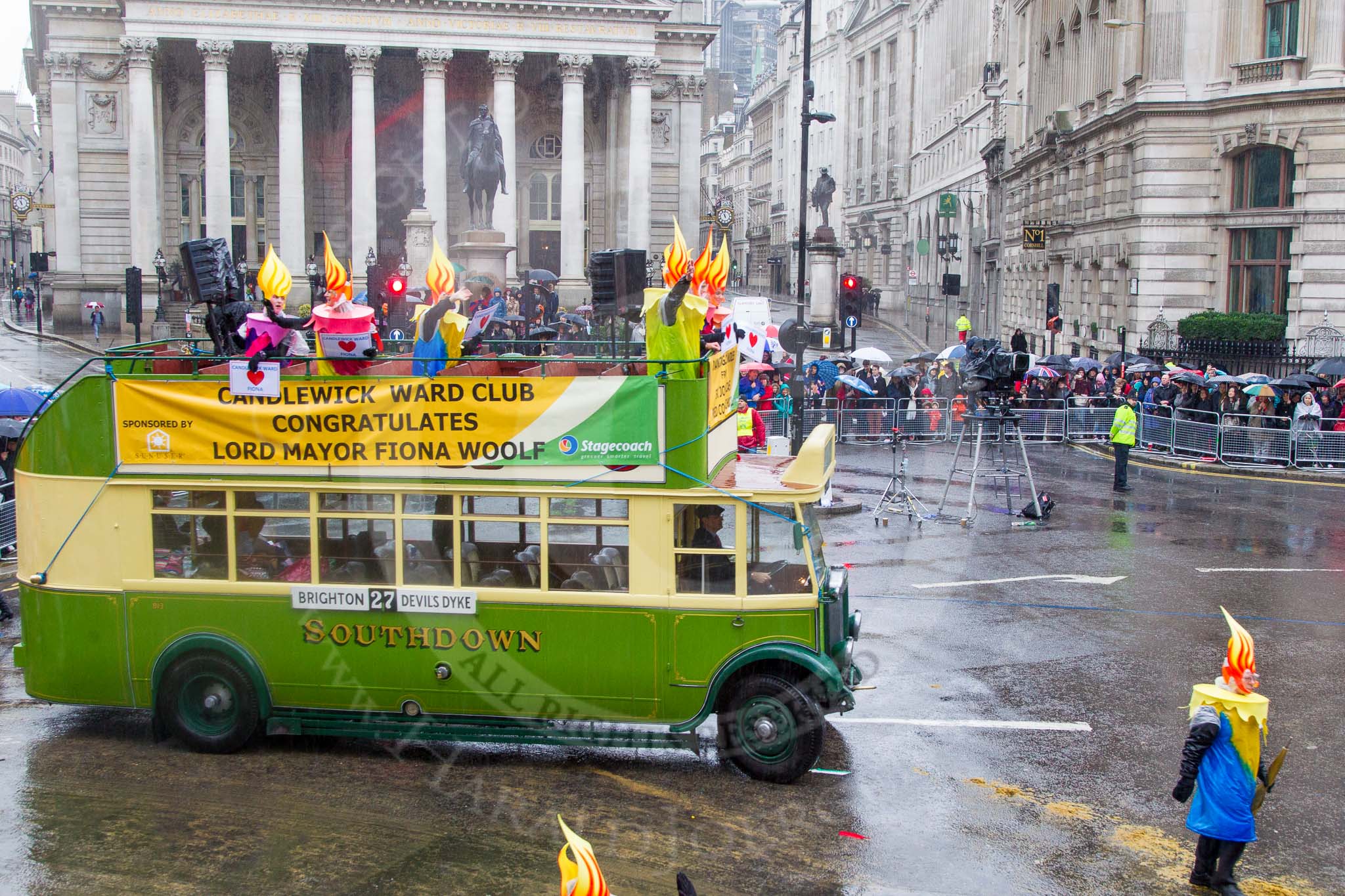 Lord Mayor's Show 2013: 106- Candlewick Ward- it is the oldest active Ward Club and today has a membership of 2150..
Press stand opposite Mansion House, City of London,
London,
Greater London,
United Kingdom,
on 09 November 2013 at 11:56, image #1239