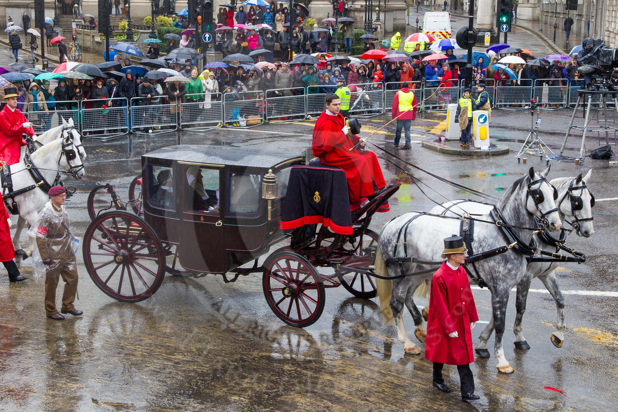 Lord Mayor's Show 2013: Carriages used by the Worshipful Companies and Guilds of the City, further information would be most welcome!.
Press stand opposite Mansion House, City of London,
London,
Greater London,
United Kingdom,
on 09 November 2013 at 12:08, image #1407
