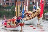 Lord Mayor's Show 2013: The Queen's Row Barge Gloriana leading the Lord Mayor's flotilla down the Thames from Westminster to the City. Photo by Mike Garland..




on 09 November 2013 at 08:40, image #13