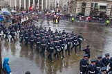 Lord Mayor's Show 2013: 16-Royal Air Force- marching contingent includes Regular and Reserve personnel..
Press stand opposite Mansion House, City of London,
London,
Greater London,
United Kingdom,
on 09 November 2013 at 11:08, image #297