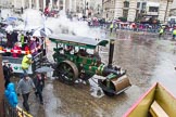 Lord Mayor's Show 2013: 70-Worshipful Company of Paviors-which brings together construction-industry professionals involved with roads and pavements.This year's float features the 'pig' that mediaeval paviors would have cleared from city streets and it towed by a steamroller from Amberley museum..
Press stand opposite Mansion House, City of London,
London,
Greater London,
United Kingdom,
on 09 November 2013 at 11:39, image #848