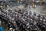 Lord Mayor's Show 2013: 95-Royal Navy (HMS Collingwood)-is home to the Maritime Warfare Scool, which contributes to the operational capability of the Fleet by providing first-class training to all officers and ratings of the Royal Navy..
Press stand opposite Mansion House, City of London,
London,
Greater London,
United Kingdom,
on 09 November 2013 at 11:52, image #1161