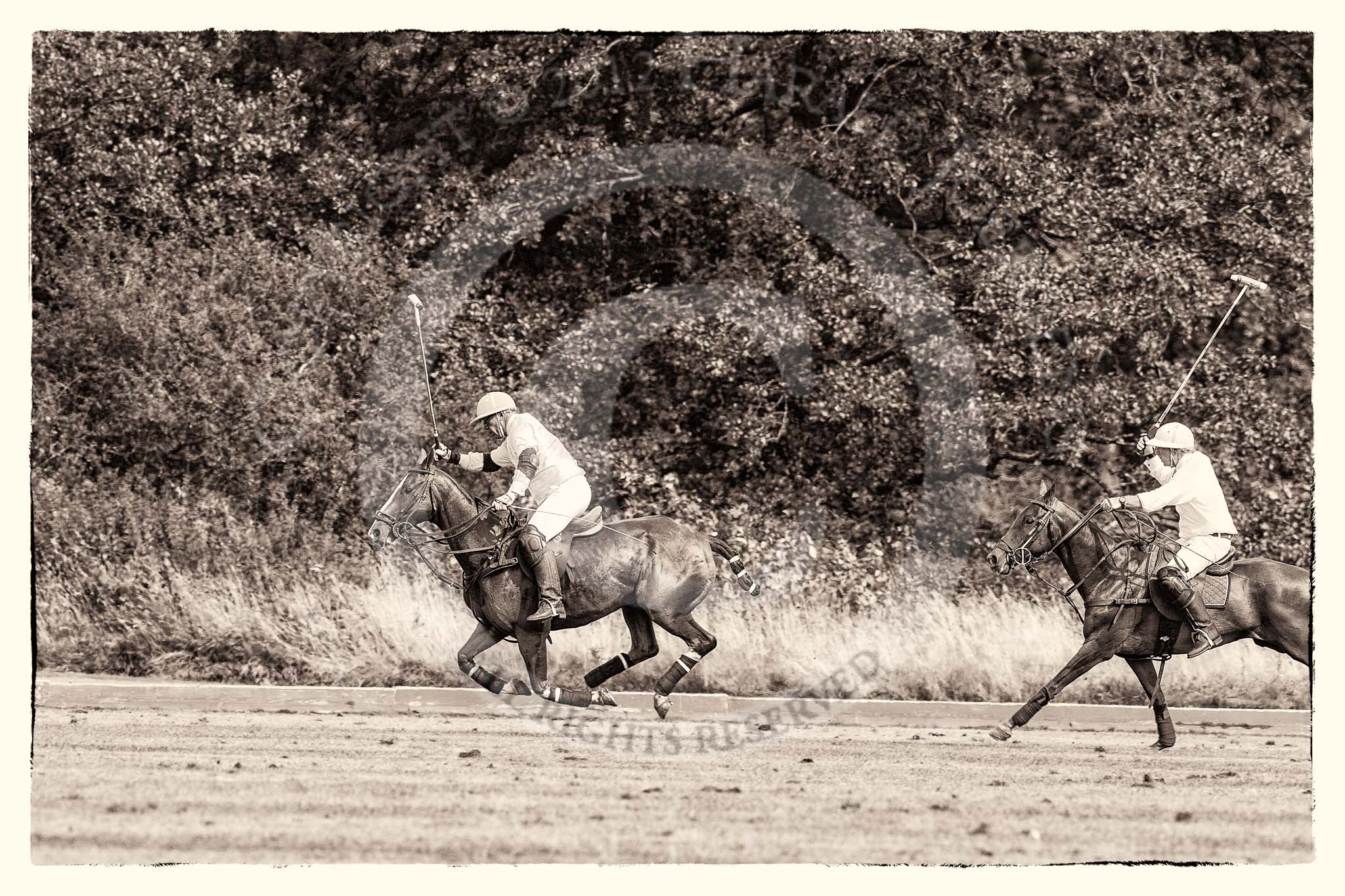 7th Heritage Polo Cup semi-finals: Mariano Darritchon braking away followed by Paul Oberschneider..
Hurtwood Park Polo Club,
Ewhurst Green,
Surrey,
United Kingdom,
on 04 August 2012 at 16:17, image #325