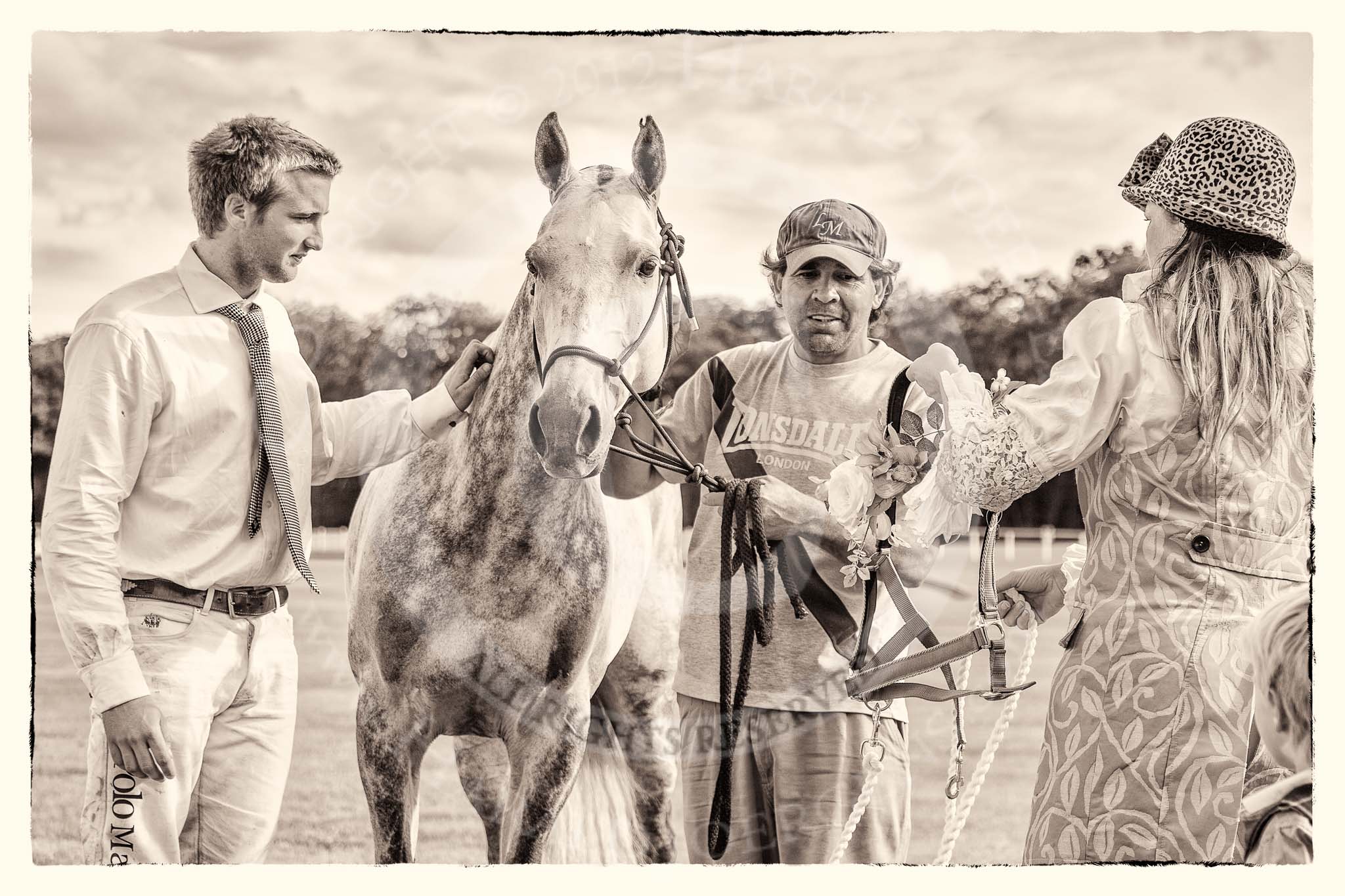 7th Heritage Polo Cup finals: Best Playing Pony Award won by Pedro Harrison..
Hurtwood Park Polo Club,
Ewhurst Green,
Surrey,
United Kingdom,
on 05 August 2012 at 17:10, image #289