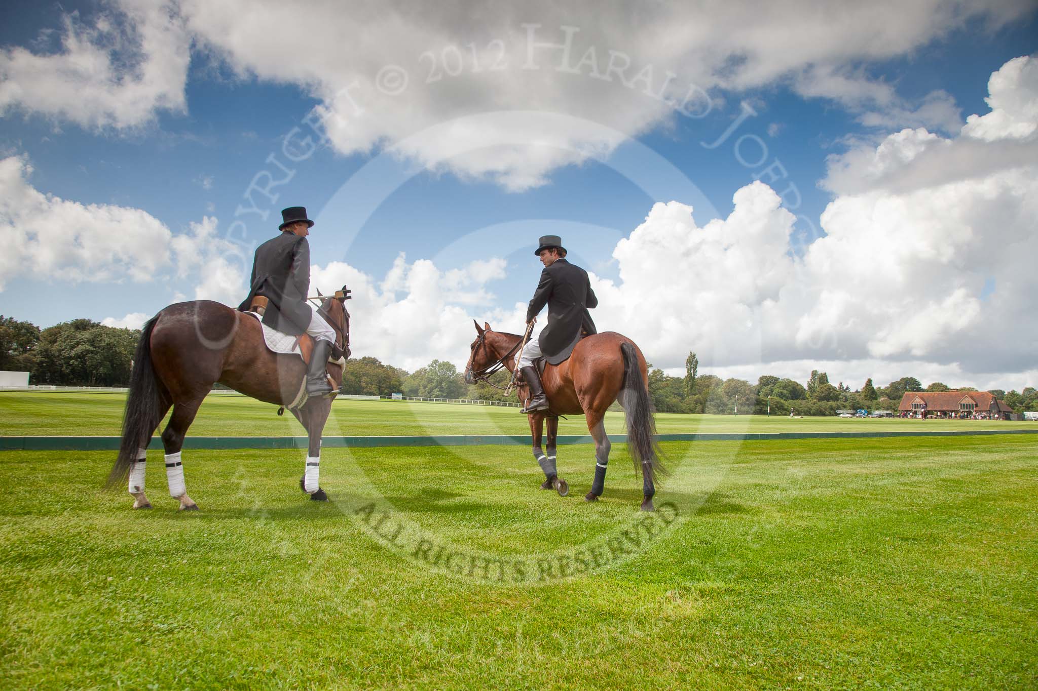 7th Heritage Polo Cup finals: Umpires Oli Hipwood & Guy Higginson in Tails, Top Hat and T.M. Lewin Luxury Shirt..
Hurtwood Park Polo Club,
Ewhurst Green,
Surrey,
United Kingdom,
on 05 August 2012 at 13:13, image #8