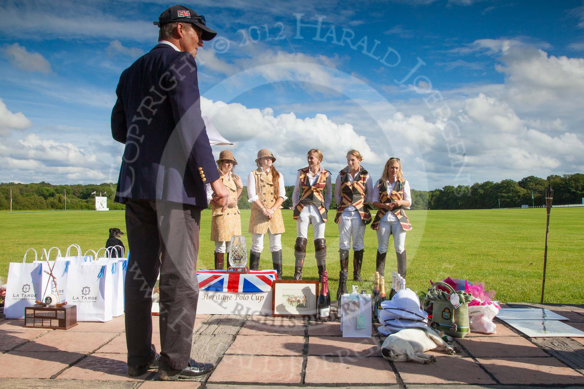 7th Heritage Polo Cup finals: RUNNERS UP - The AMAZONS of POLO sponsored by Polistas, Sheena Robertson, Emma Boers, Heloise Lorentzen, v WINNERS, 
Ladies of the British Empire Liberty Freedom, 
Leigh Fisher, Sarah Wisman, Charlie Howel..
Hurtwood Park Polo Club,
Ewhurst Green,
Surrey,
United Kingdom,
on 05 August 2012 at 16:56, image #238