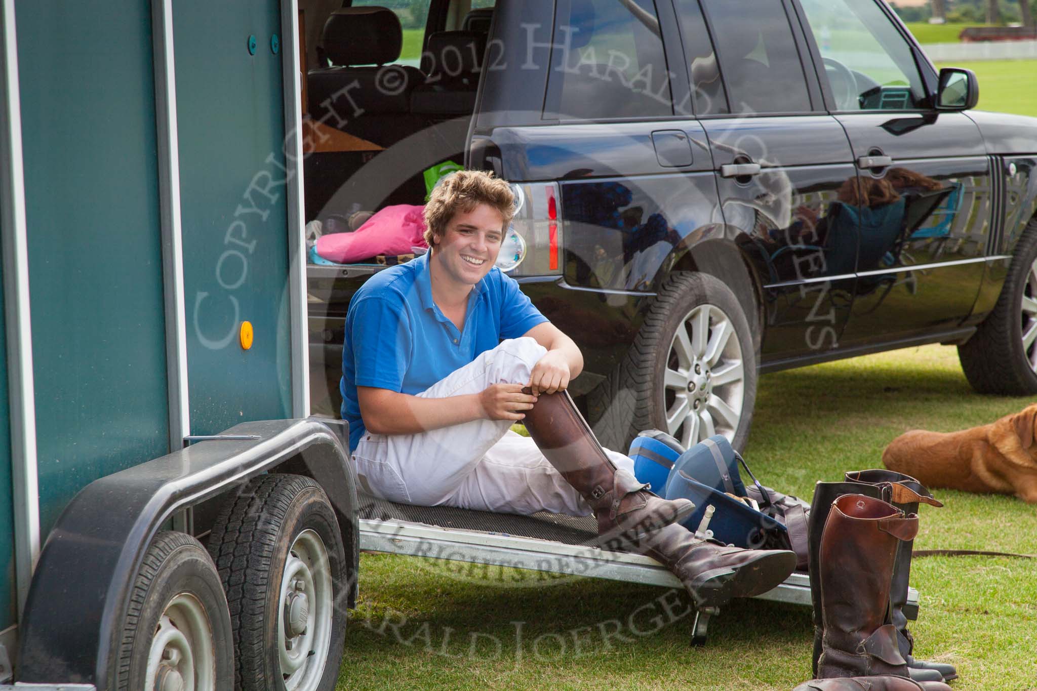 DBPC Polo in the Park 2012: Getting ready for the first match - Simon Marlow-Thomas of the Marston team..
Dallas Burston Polo Club,
Stoneythorpe Estate,
Southam,
Warwickshire,
United Kingdom,
on 16 September 2012 at 09:54, image #20