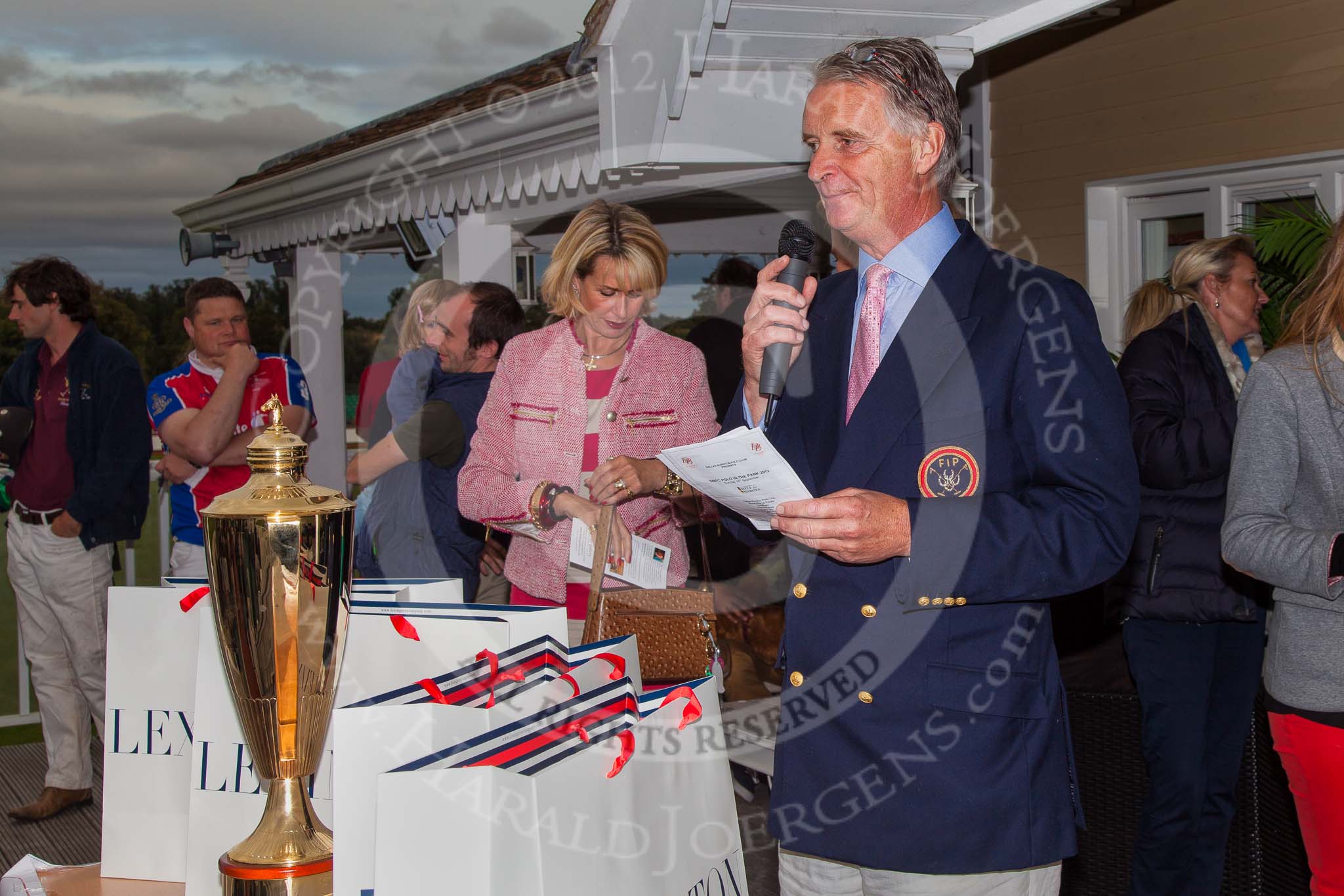 DBPC Polo in the Park 2012: Dr Dallas Burston and SallyAnn Burston at the price giving for the Dallas Burston Gold Cup Tournament..
Dallas Burston Polo Club,
Stoneythorpe Estate,
Southam,
Warwickshire,
United Kingdom,
on 16 September 2012 at 18:09, image #306