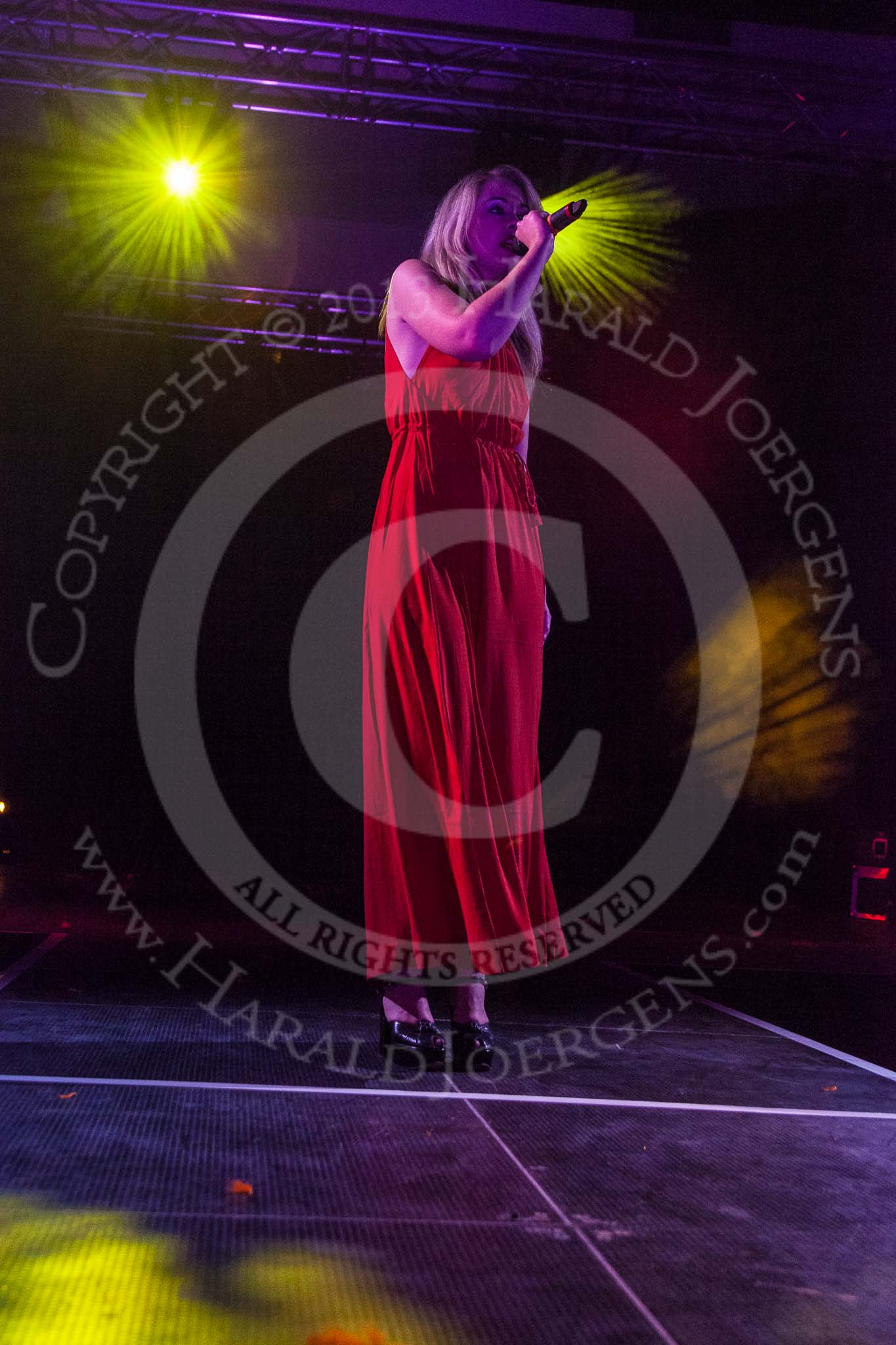 Grand Opening of the DBPC IXL Event Centre: Ava Leigh on stage..
Dallas Burston Polo Club, Stoneythorpe Estate,
Southam,
Warwickshire,
United Kingdom,
on 05 December 2013 at 21:23, image #167