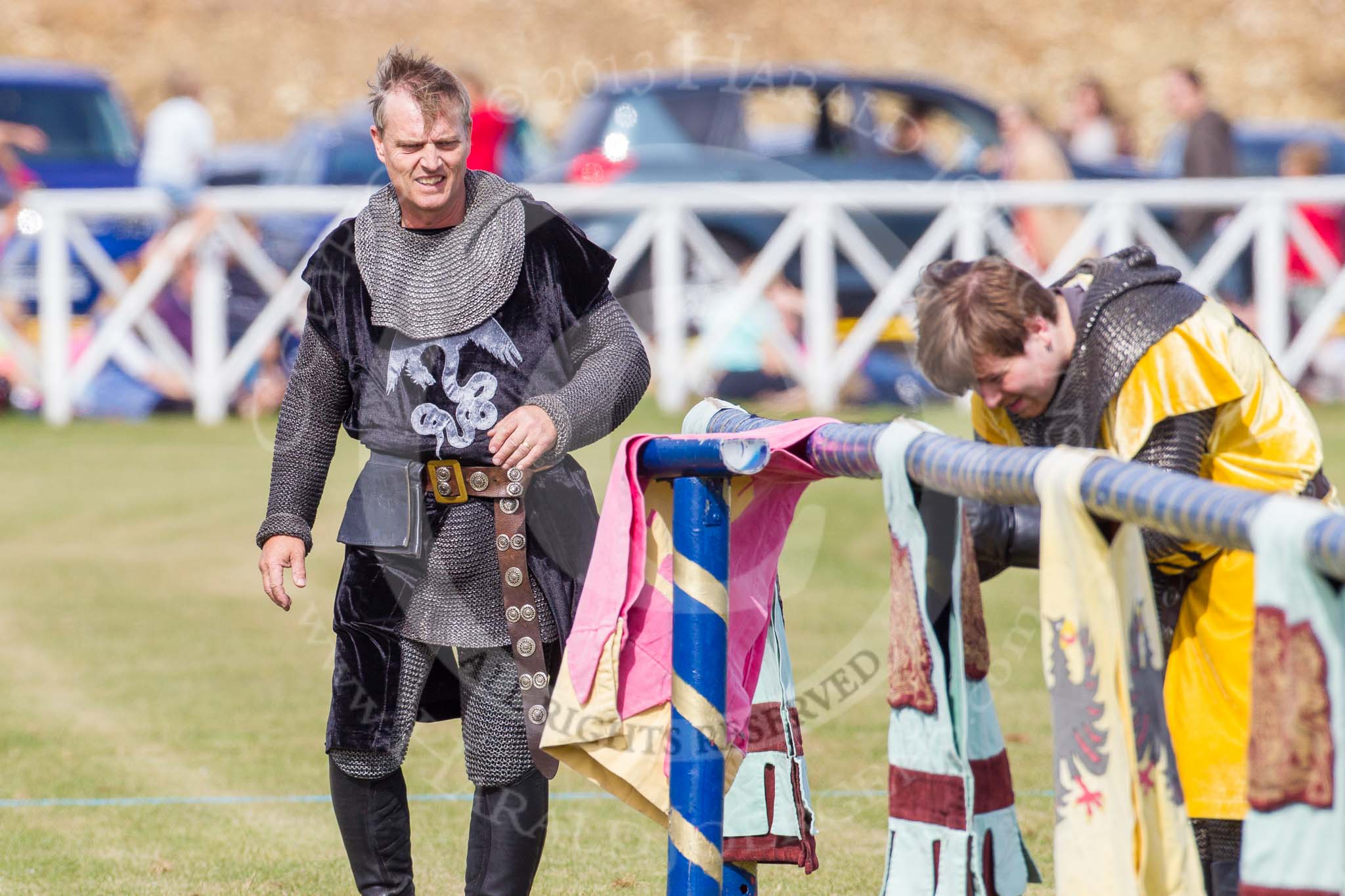 DBPC Polo in the Park 2013 - jousting display by the Knights of Middle England.
Dallas Burston Polo Club, ,
Southam,
Warwickshire,
United Kingdom,
on 01 September 2013 at 14:53, image #421