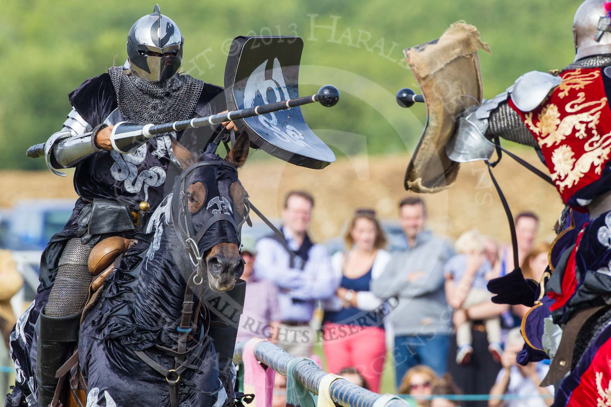 DBPC Polo in the Park 2013 - jousting display by the Knights of Middle England.
Dallas Burston Polo Club, ,
Southam,
Warwickshire,
United Kingdom,
on 01 September 2013 at 15:42, image #512