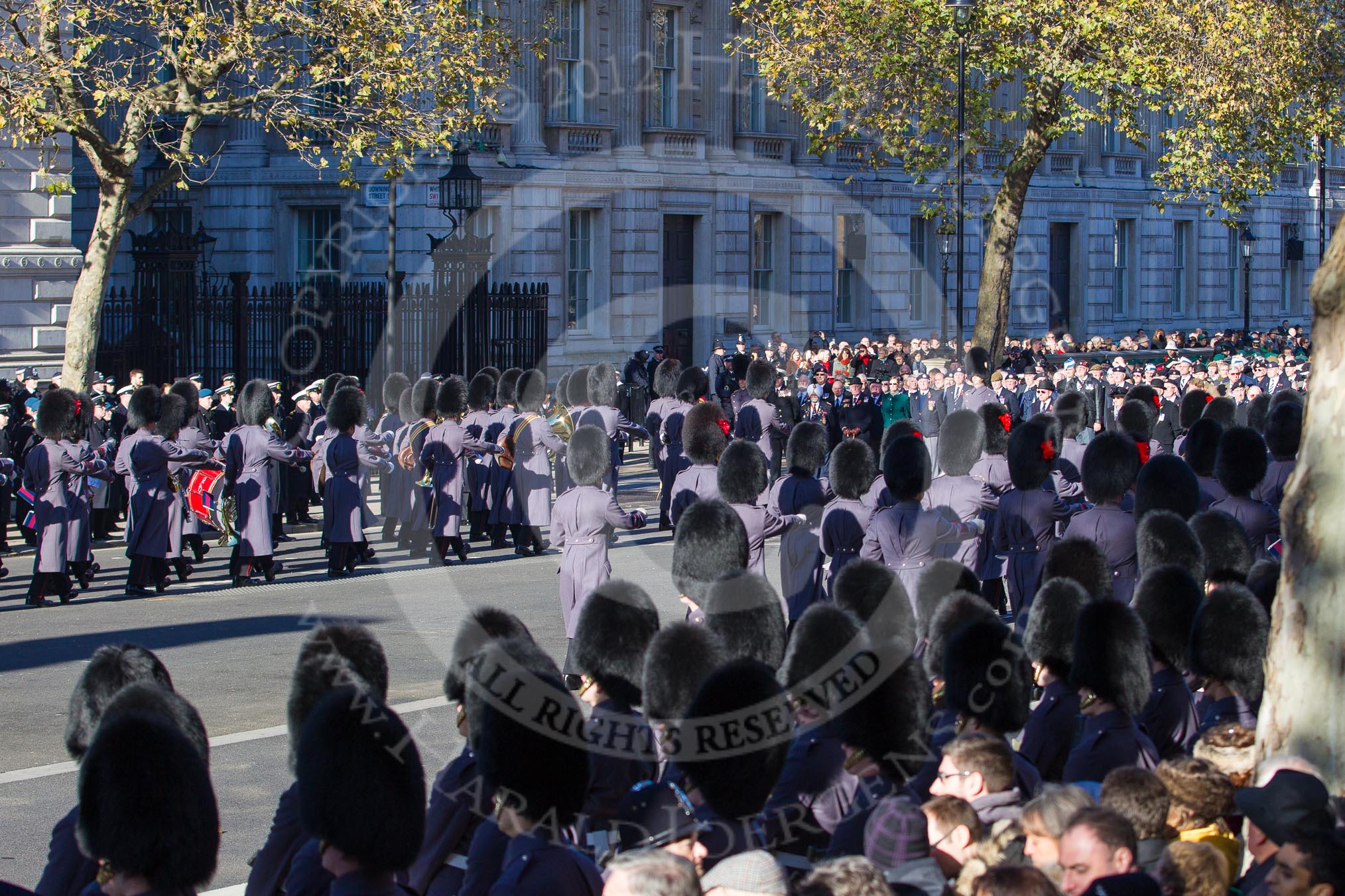 Remembrance Sunday 2012 Cenotaph March Past: The Massed Bands are marching past the Cenotaph..
Whitehall, Cenotaph,
London SW1,

United Kingdom,
on 11 November 2012 at 11:31, image #27