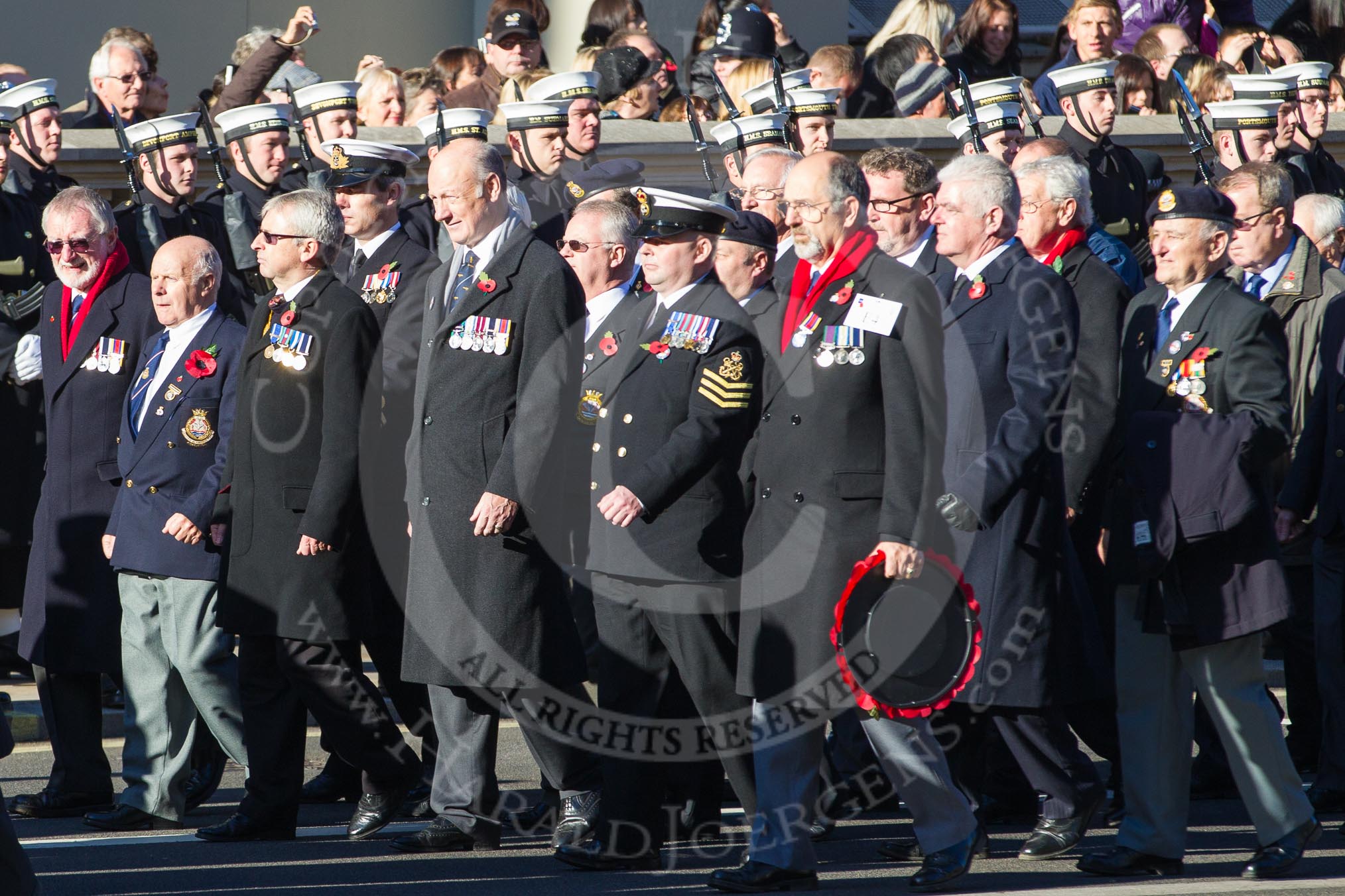 Remembrance Sunday 2012 Cenotaph March Past: Group E4 - Aircraft Handlers Association..
Whitehall, Cenotaph,
London SW1,

United Kingdom,
on 11 November 2012 at 11:39, image #77